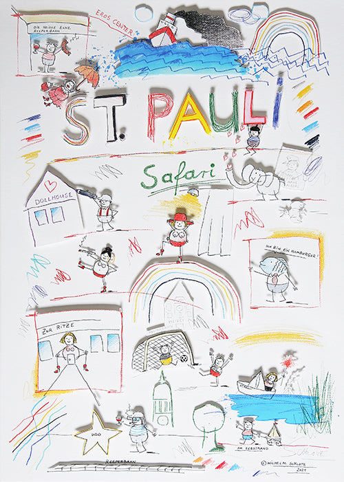 Schlote, Wilhelm - St. Pauli - 3D - im Druck signiert