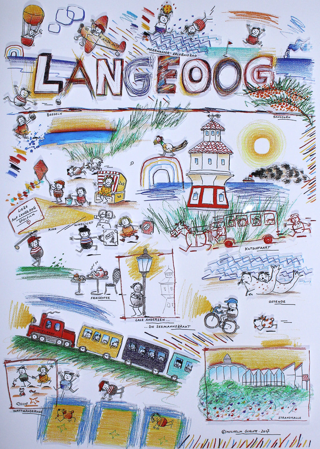 Schlote, Wilhelm - Langeoog - 3D - Handgesigneerd