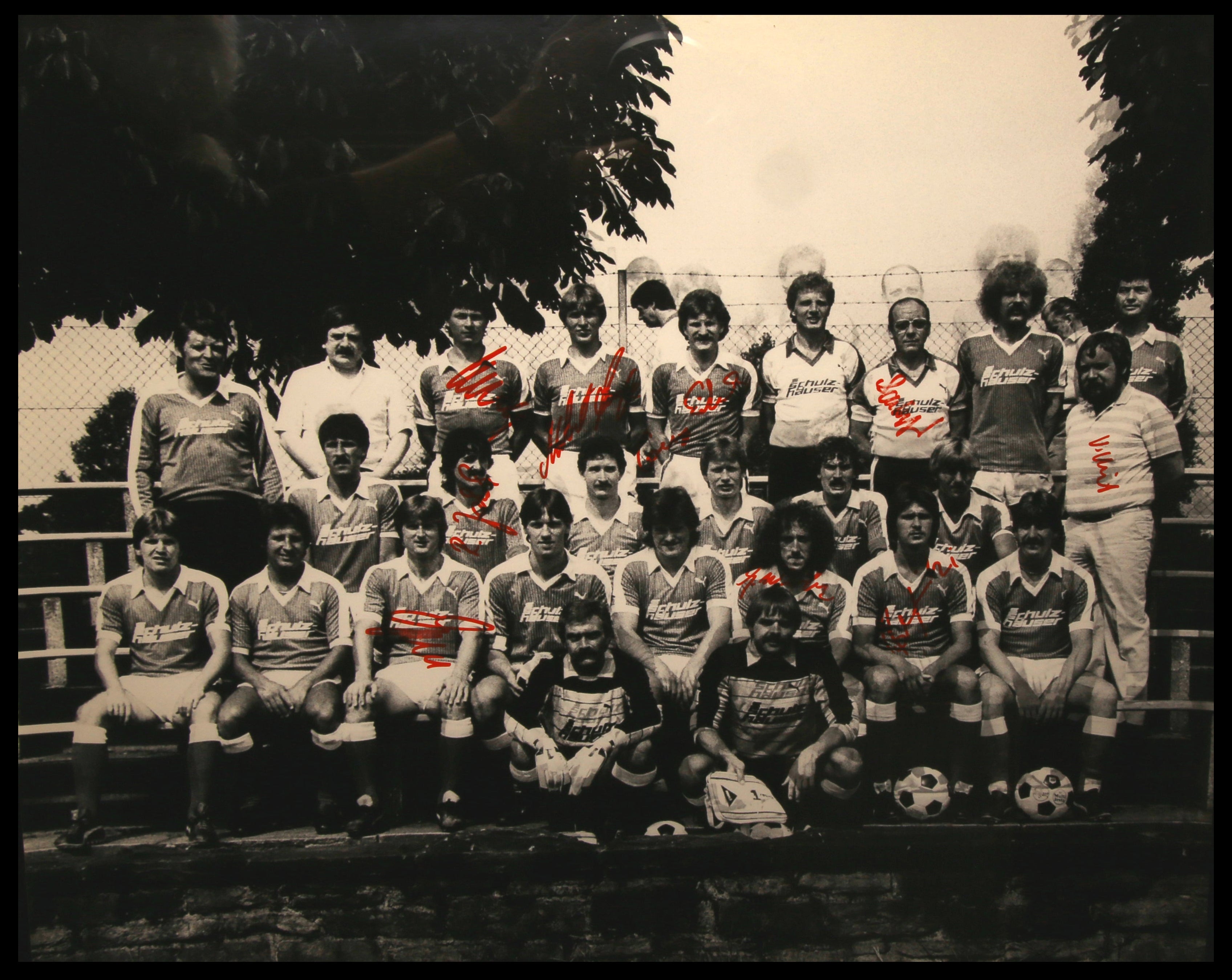Rot Weiß Oberhausen - Orig. Mannschaftsbild (Foto), 1983 mehrfach handsigniert