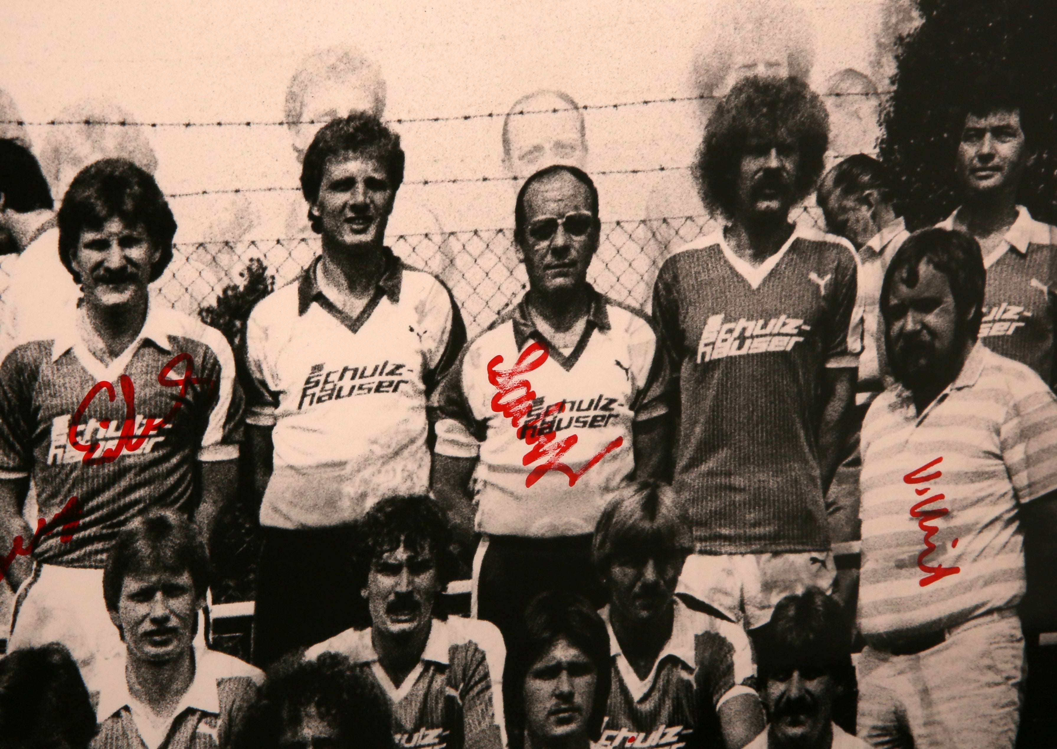 Rot Weiß Oberhausen - Orig. Mannschaftsbild (Foto), 1983 mehrfach handsigniert