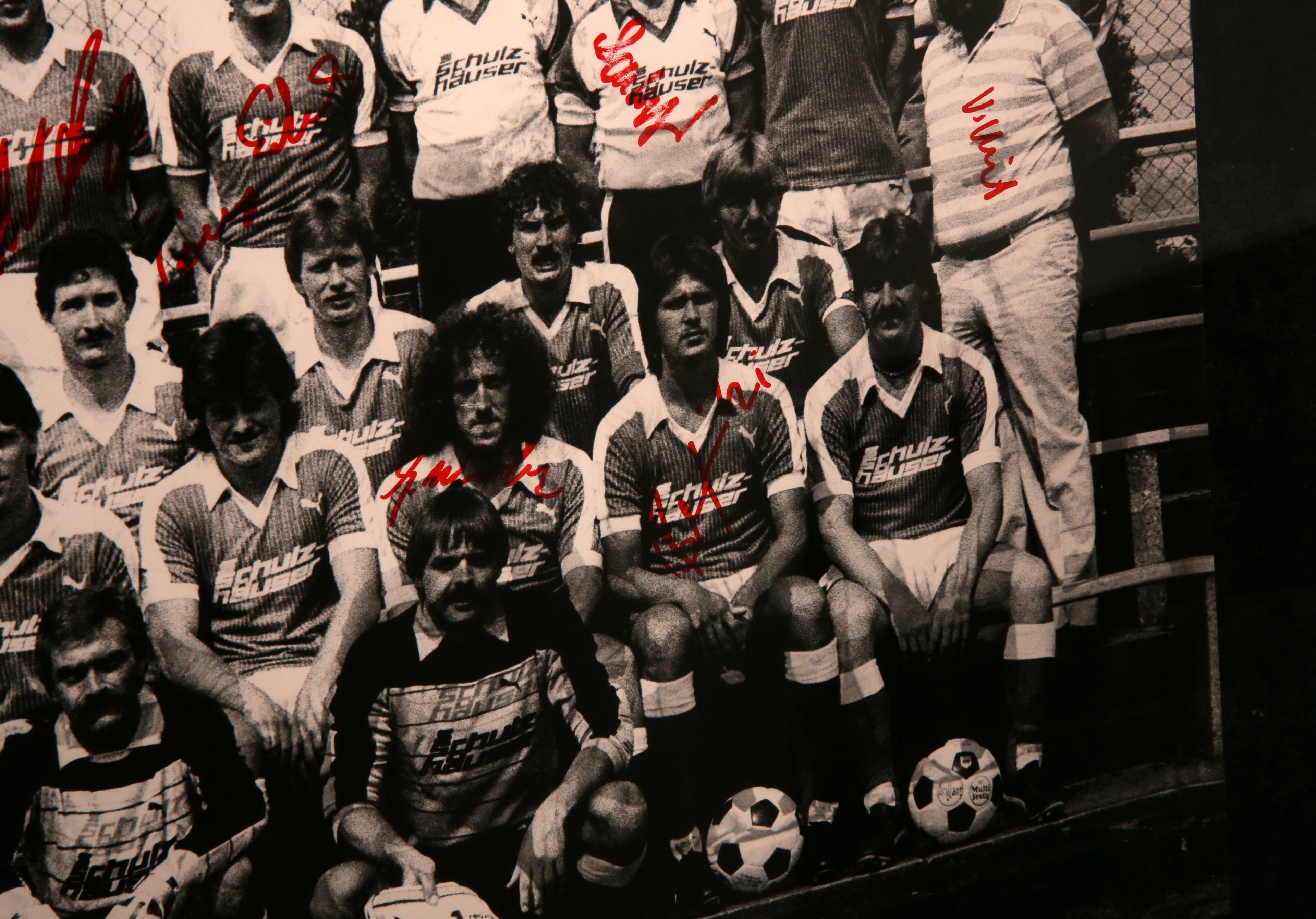Rot Weiß Oberhausen - Orig. Mannschaftsbild (Foto), 1983 mehrfach handsigniert