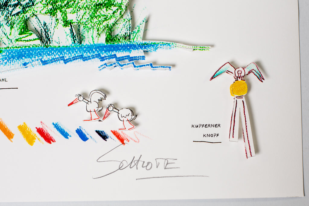 Schlote, Wilhelm - Ausschnitt Kleve 3 - 3D-Konstruktion - handsigniert