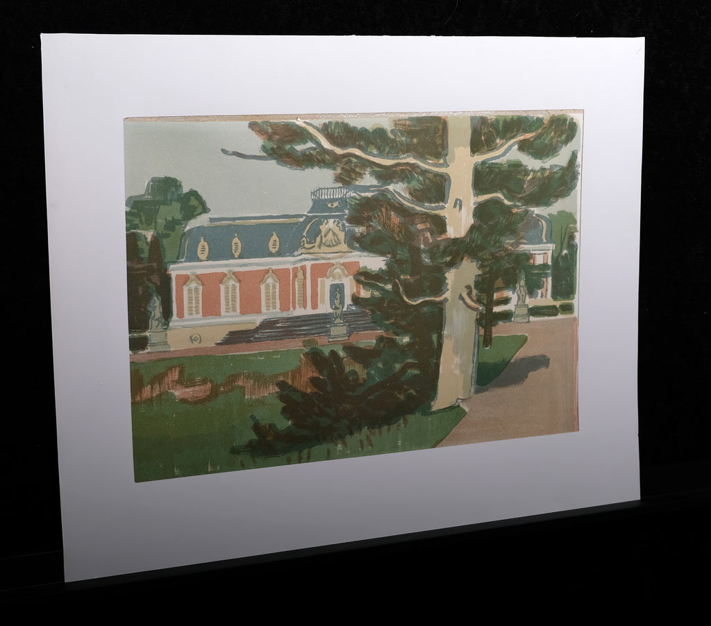 Teuber, Hermann - Düsseldorf, Benrath Palace - Color lithograph, unsigned