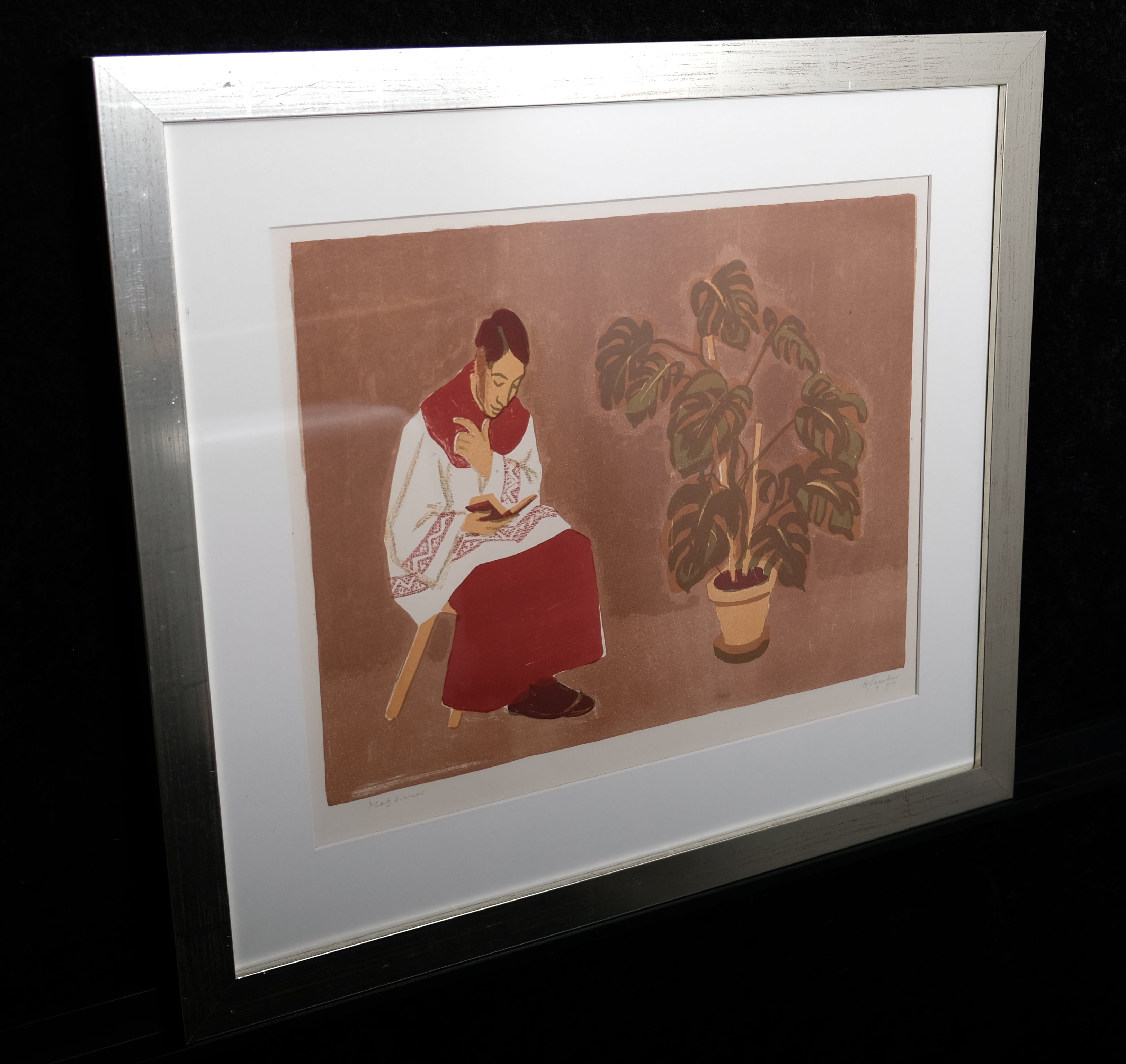 Teuber, Hermann - Meßdiener - 1951 - Farblithografie - handsigniert und datiert