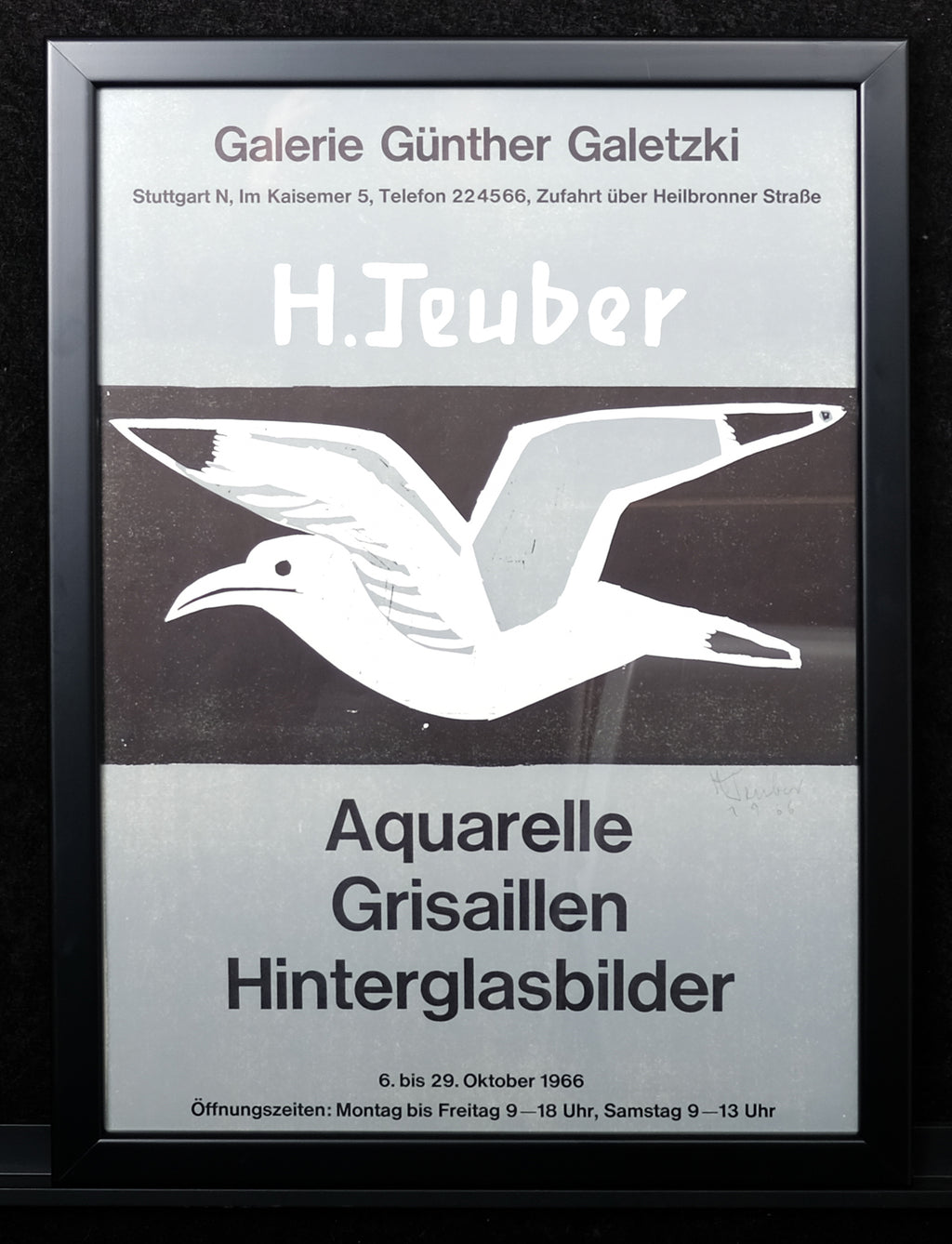 Teuber, Hermann - Aquarelle, Grisaillen, Hinterglasbilder - Linolschnitt - handsigniert