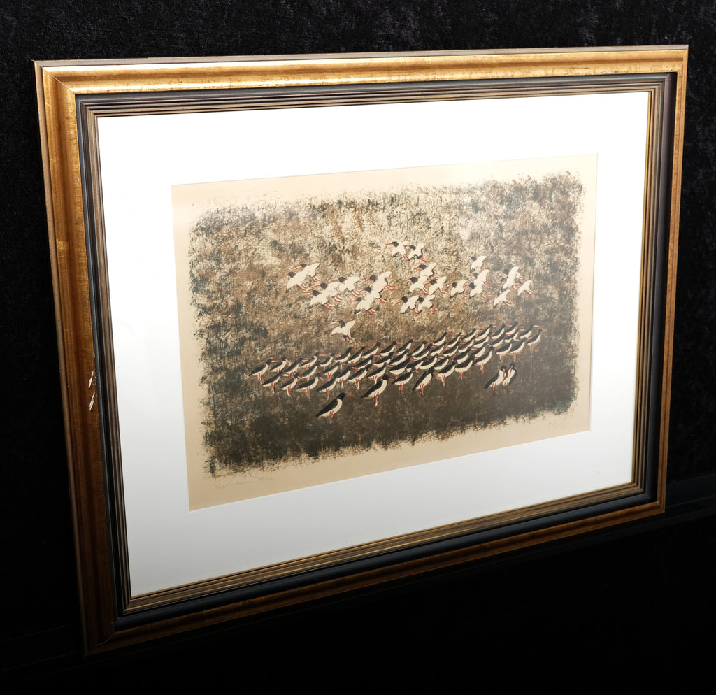Teuber, Hermann - Vogelschwarm, 1956 - Farblithografie - handsigniert