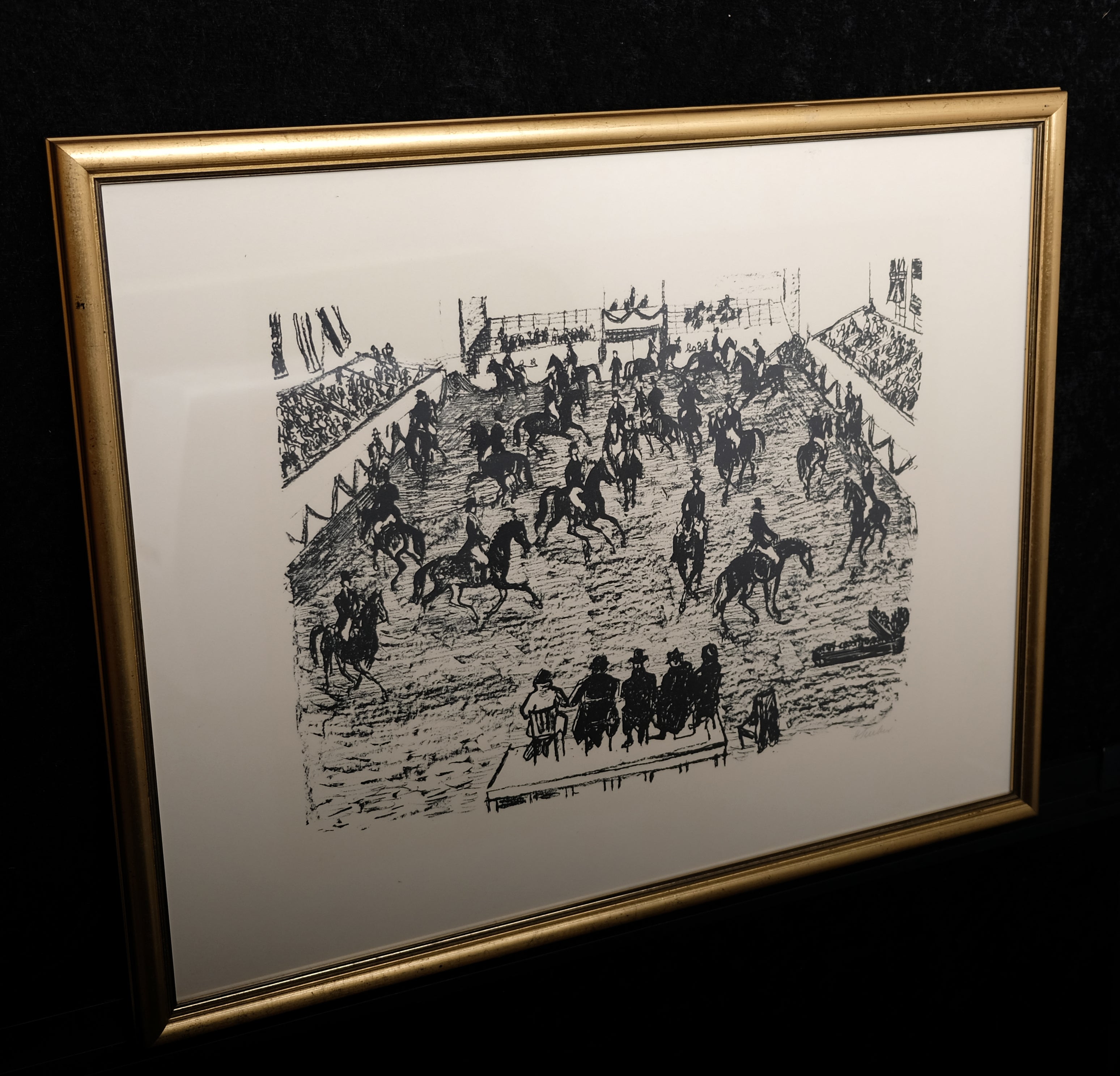 Teuber, Hermann - Reitschule - Lithografie - handsigniert