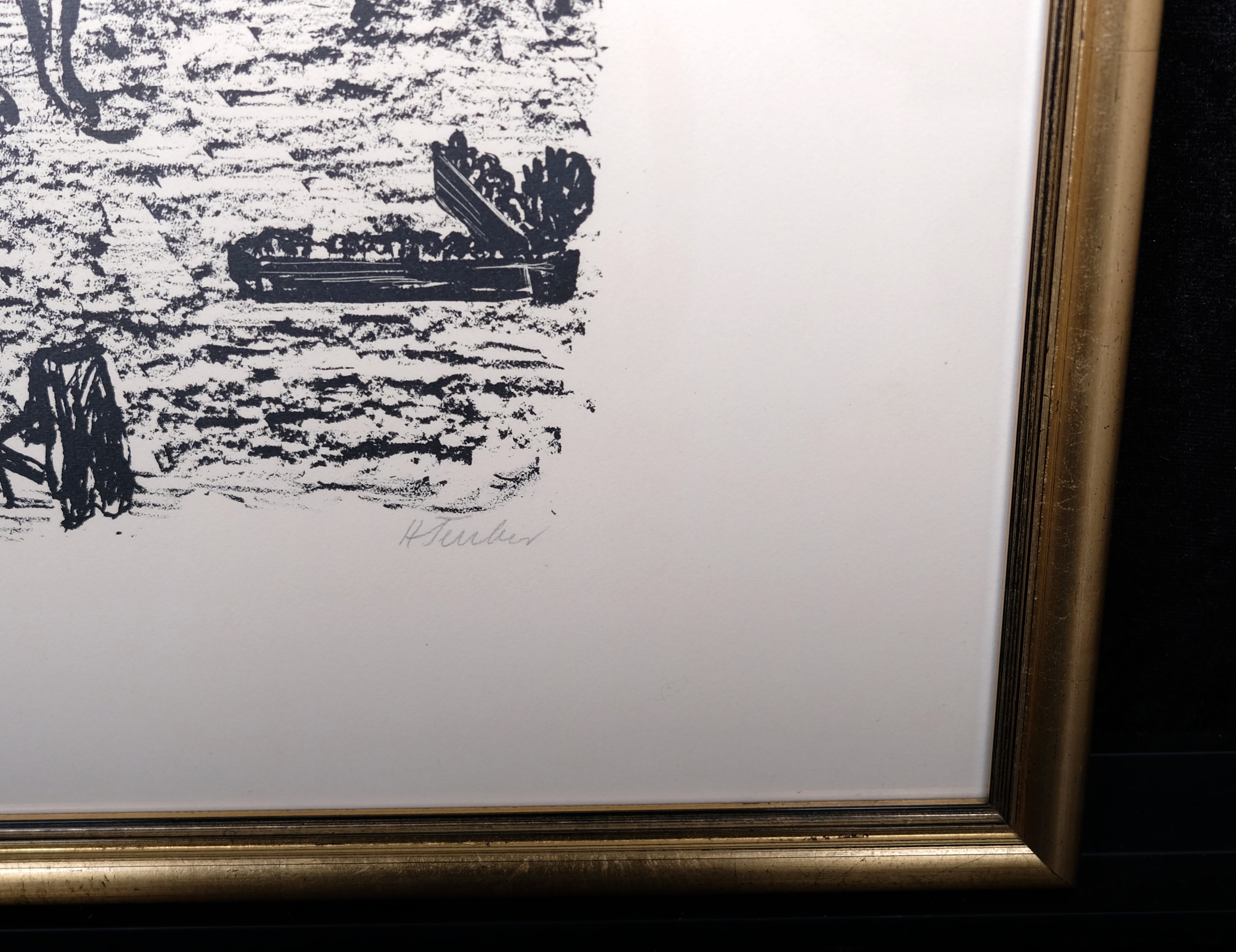Teuber, Hermann - Reitschule - Lithografie - handsigniert