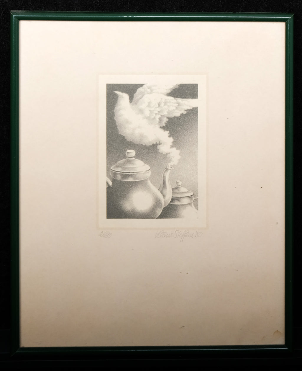 Steffens, Klaus - Teekanne und Taube - Lithografie - handsigniert