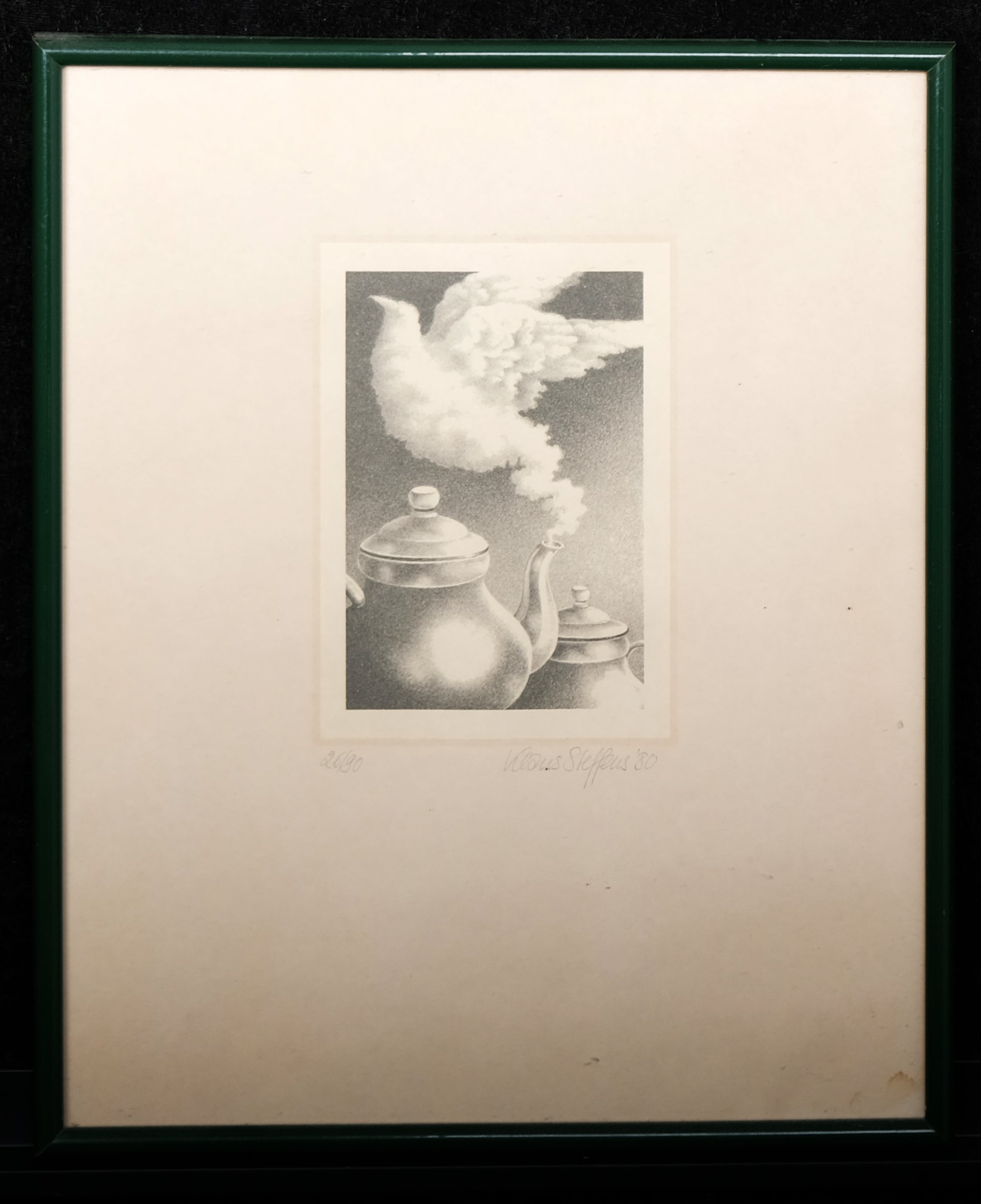 Steffens, Klaus - Teekanne und Taube - Lithografie - handsigniert