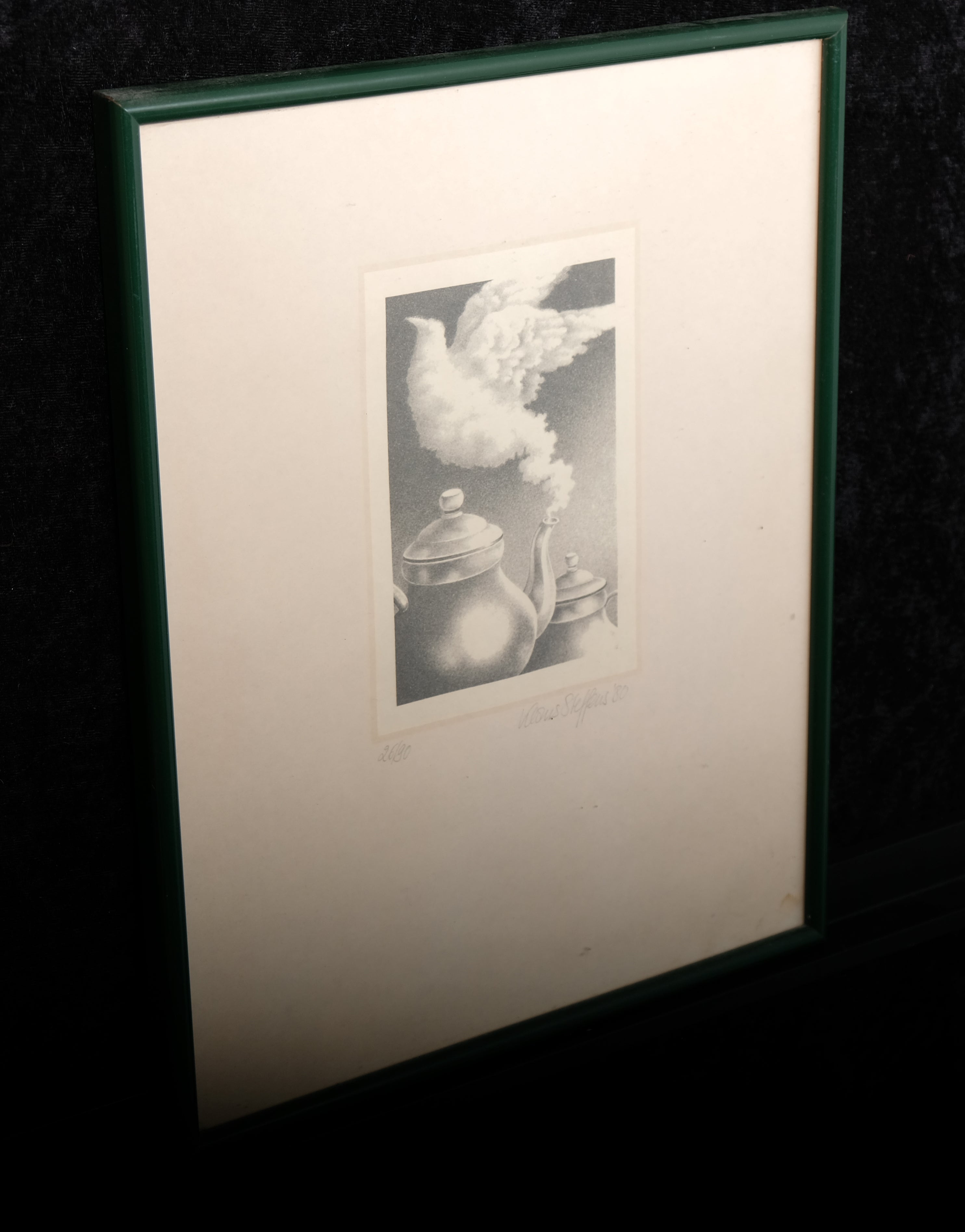 Steffens, Klaus - Teekanne und Taube - Lithografie - handsigniert