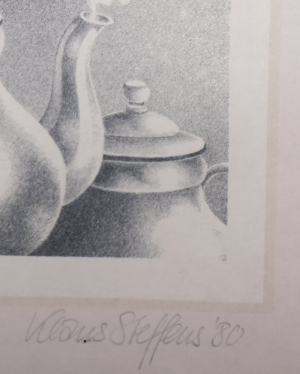 Steffens, Klaus - Teekanne und Taube - Lithografie - handsigniert