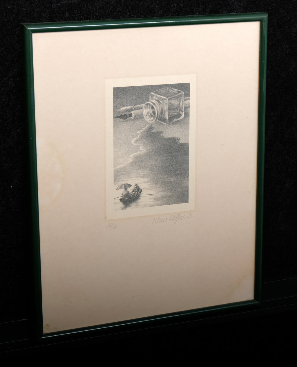 Steffens, Klaus - See, Tuschefass, Ruderboot - Lithografie - handsigniert