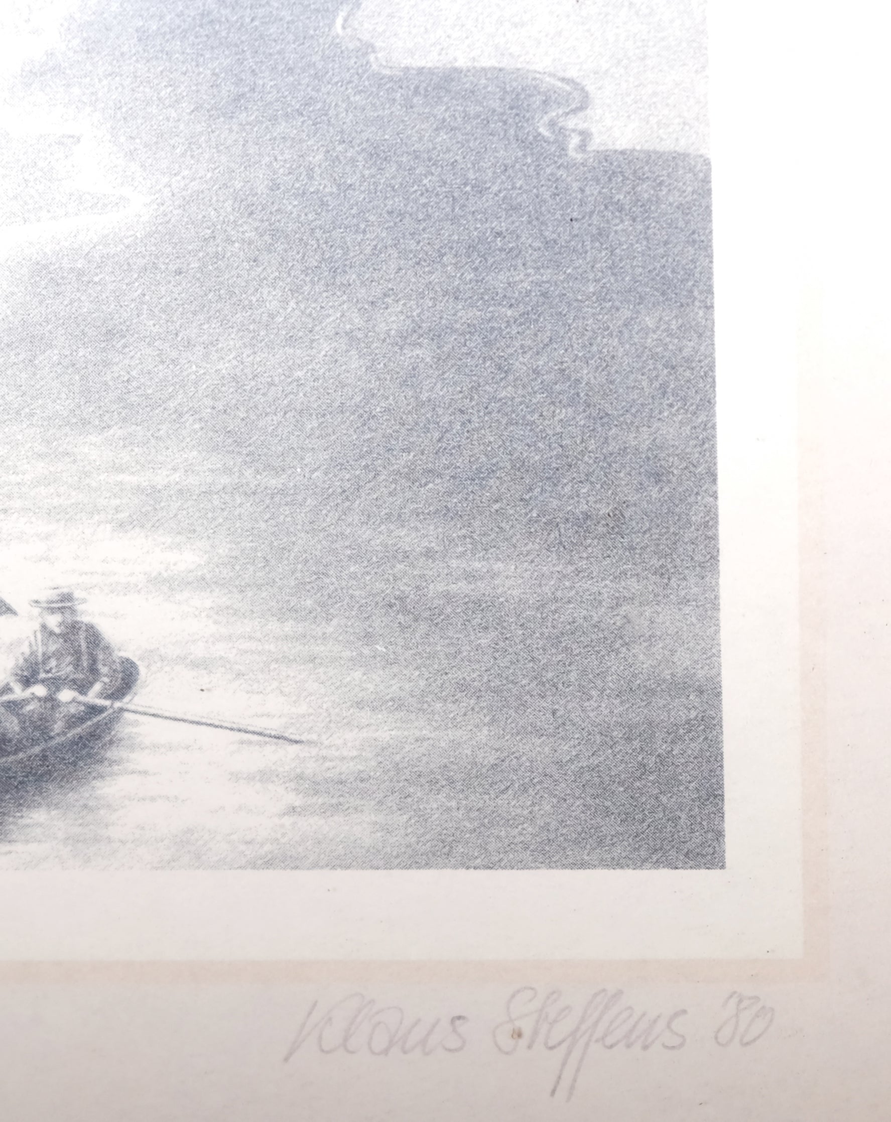 Steffens, Klaus - See, Tuschefass, Ruderboot - Lithografie - handsigniert