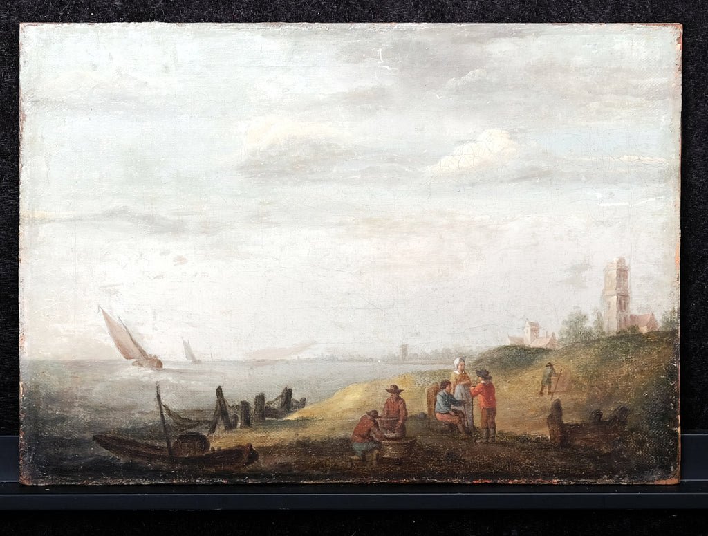 Hilgers, Carl (?) - ohne Titel- Strandmotiv - Öl auf Hartfaserplatte