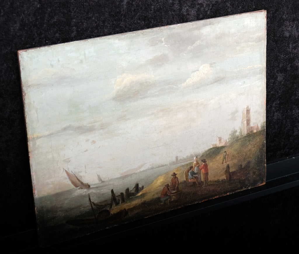 Hilgers, Carl (?) - ohne Titel- Strandmotiv - Öl auf Hartfaserplatte