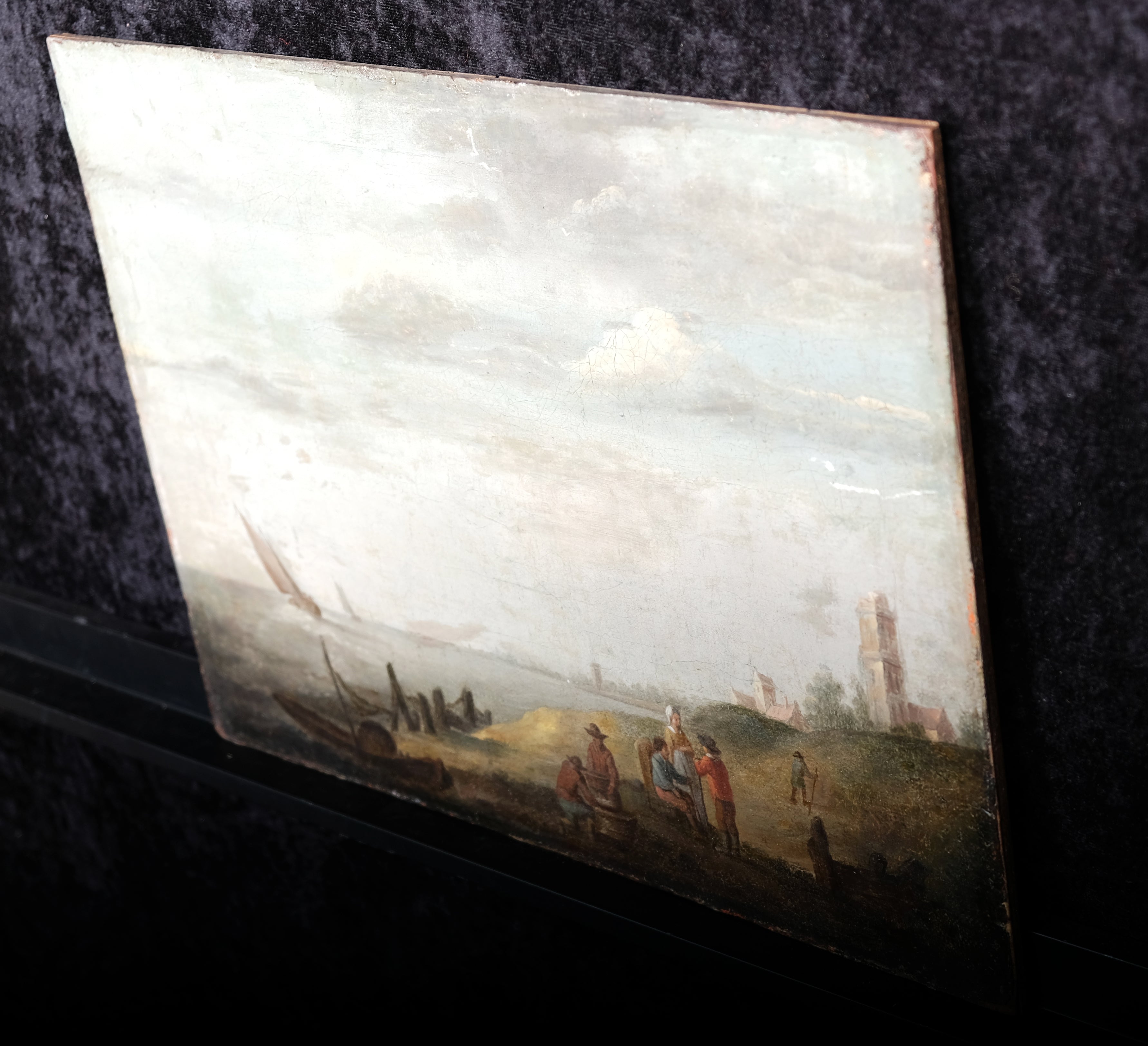 Hilgers, Carl (?) - ohne Titel- Strandmotiv - Öl auf Hartfaserplatte