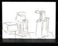 Damsté, Christiaan Paul - Bleistiftzeichnung - Original - badkamer - handsigniert