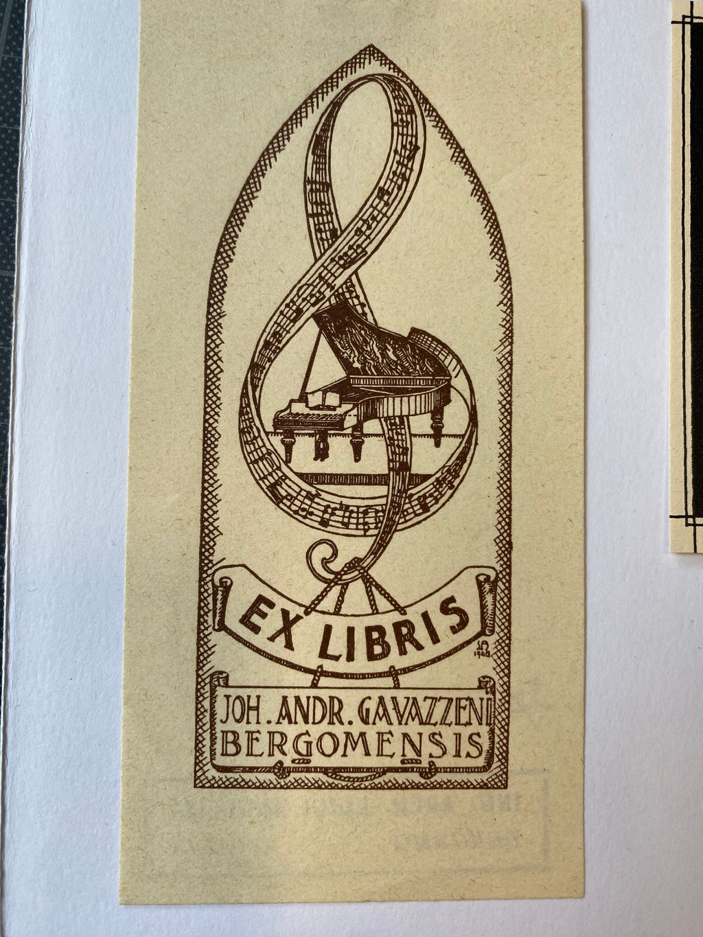 Ex Libris - Ing. Arch. Luigi Angelini - Joh. Andr. Gavazzeni