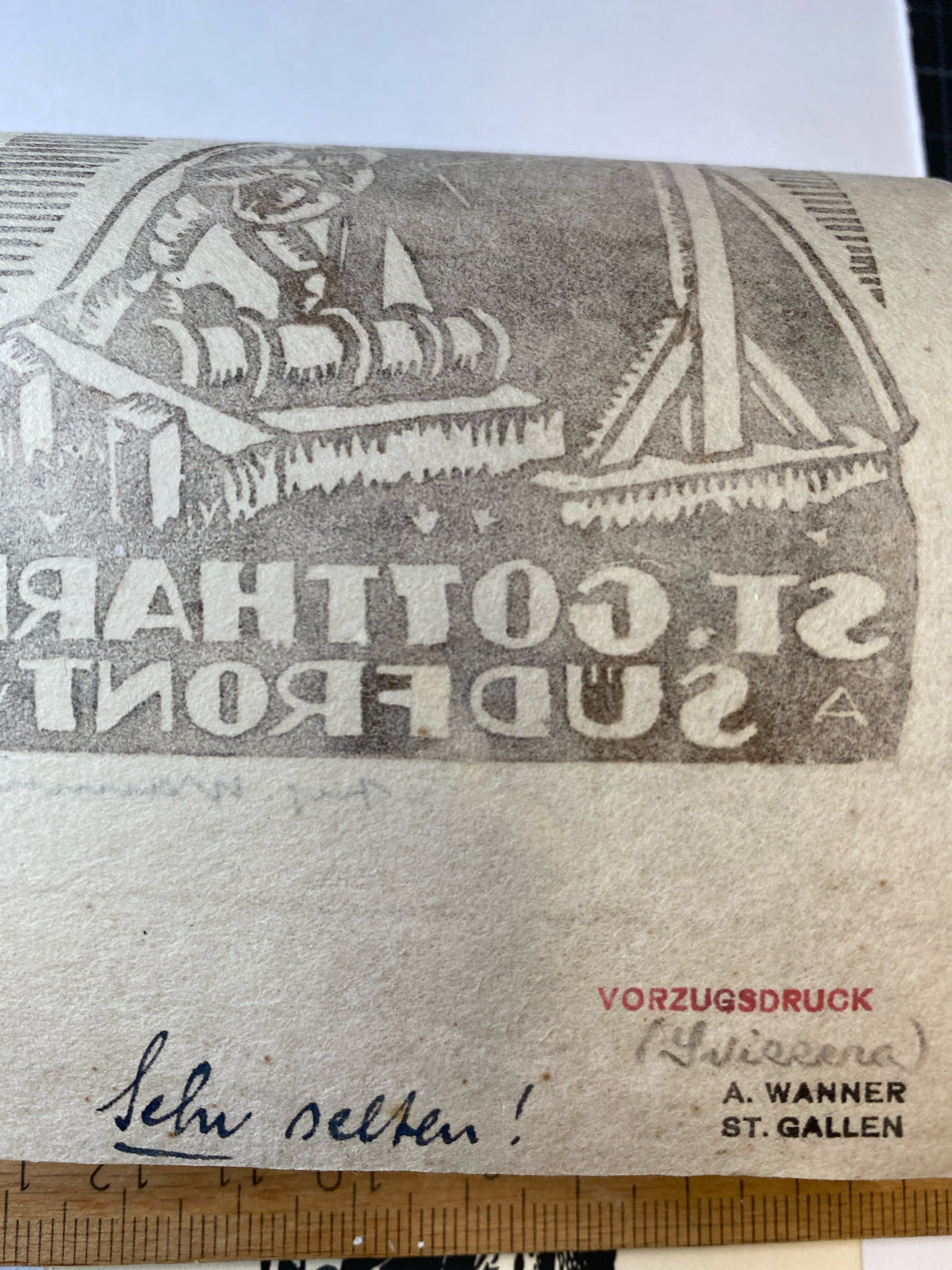 Ex Libris - A. Wanner -  St. Gotthard Südfont - Vorzugsdruck
