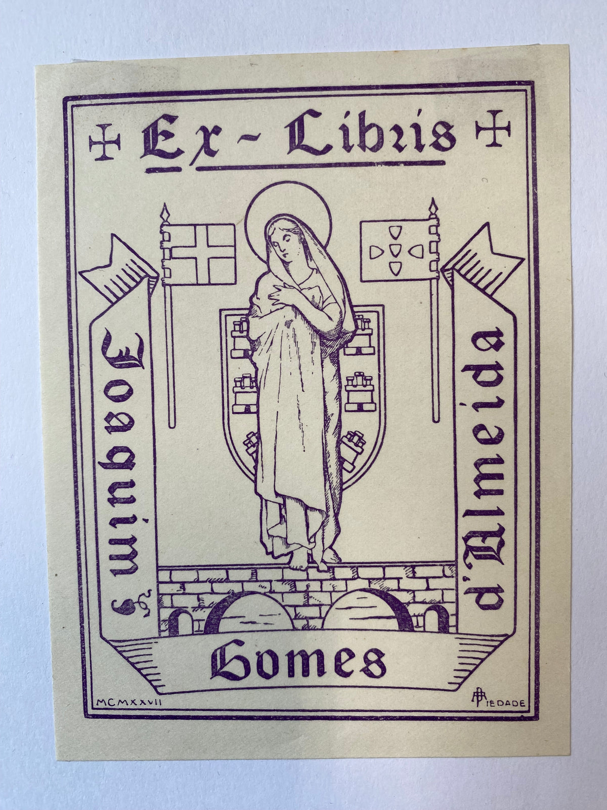 Ex Libris - Piedade - Joaquim d´ Almeida Gomes