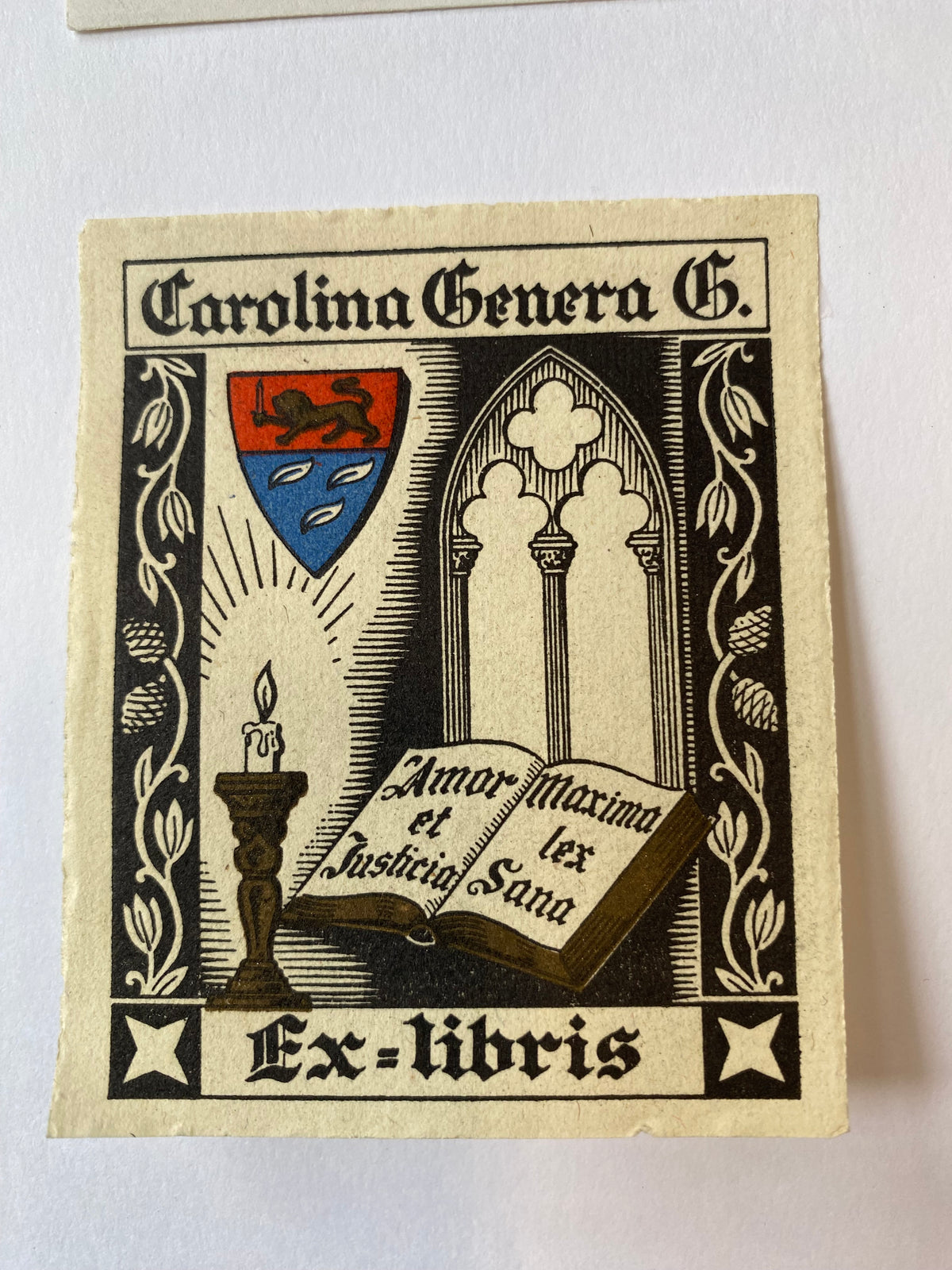 Ex Libris - unbekannter Künstler - Carolina Genera G.