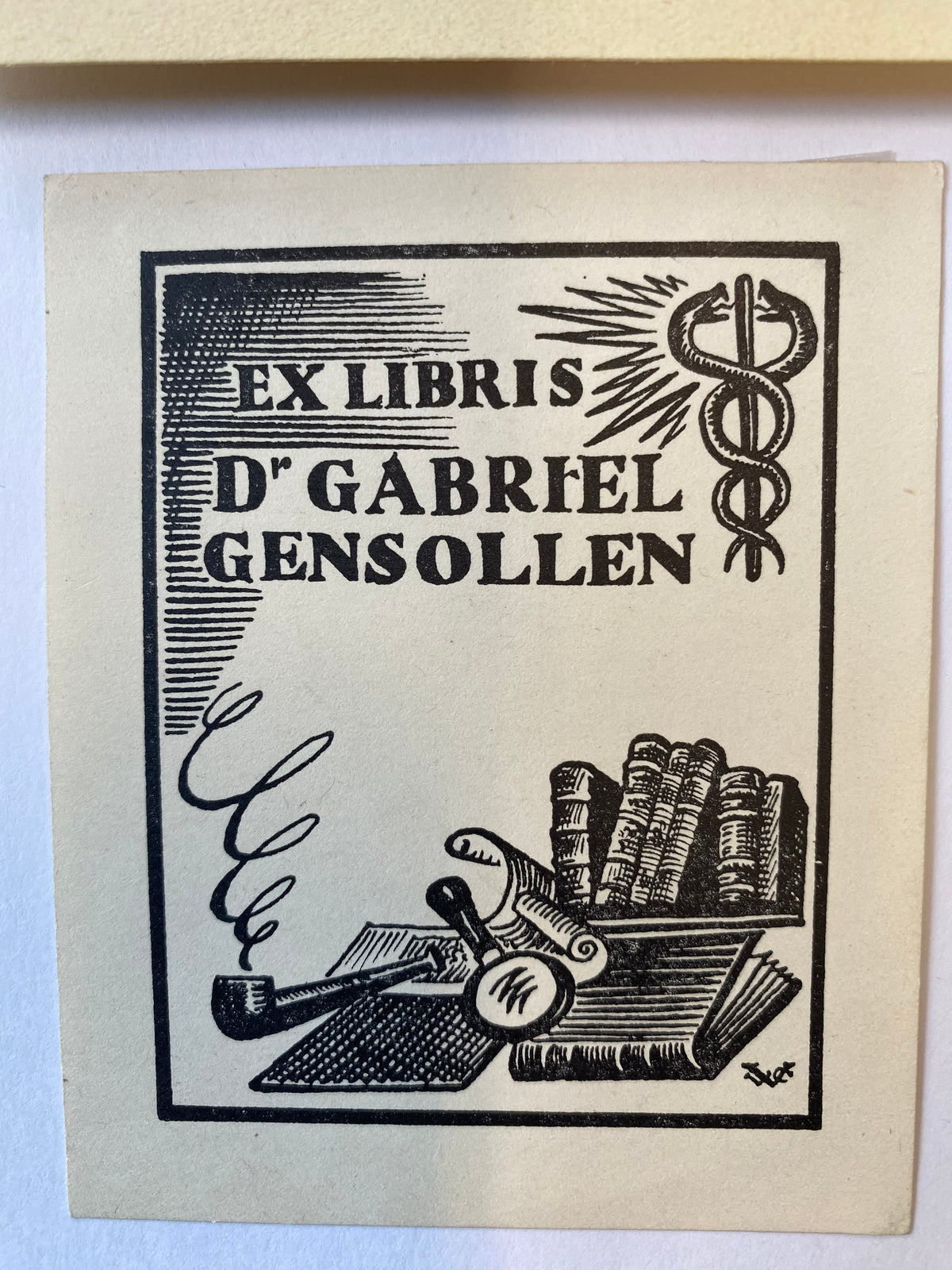 Ex Libris - unbekannter Künstler - Dr. Gabriel Gensollen