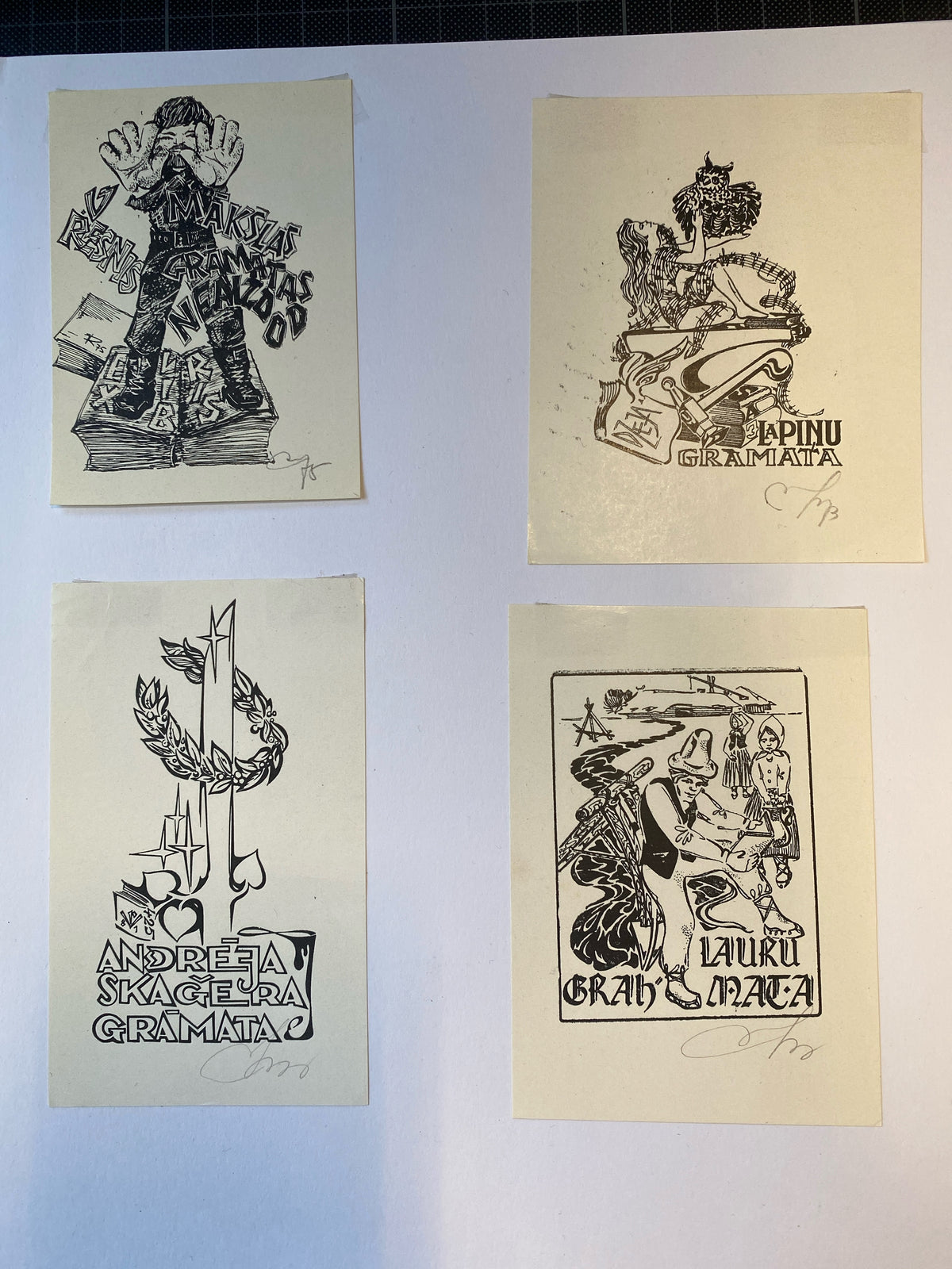 Ex Libris - Galambos Ferenc - Konvolut lettische Exlibris - 10 Stück