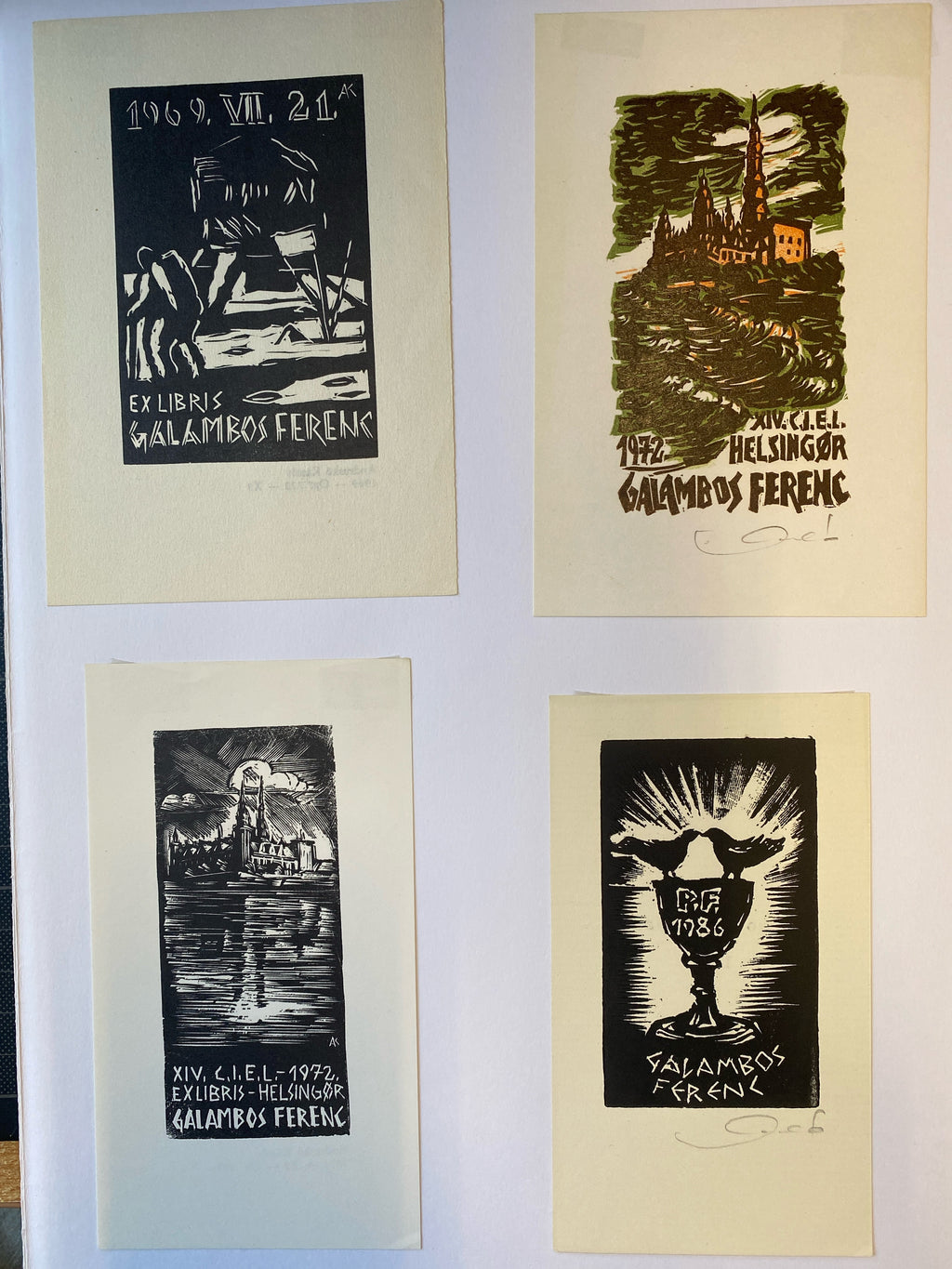 Ex Libris -Károly Andruskó - Ferenc Galambos - Konvolut - 4 Stück