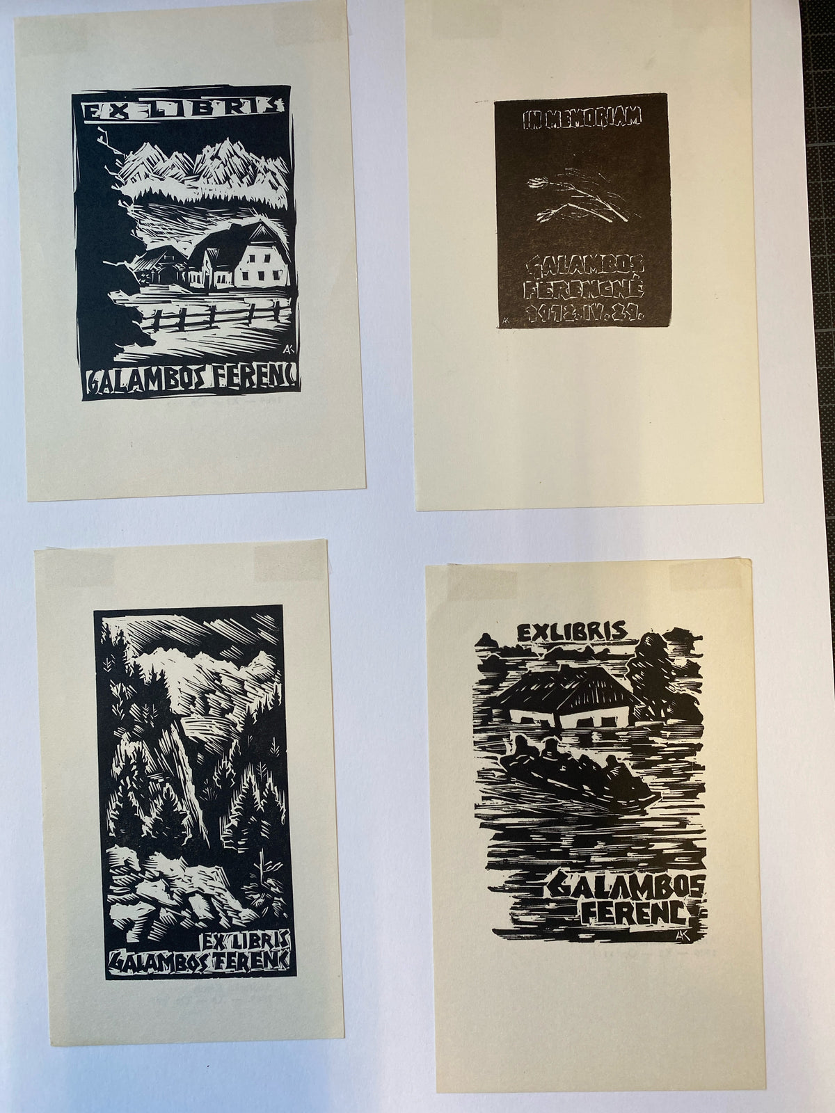 Ex Libris -verschiedene Künstler - Ferenc Galambos - Konvolut  - 16 stück