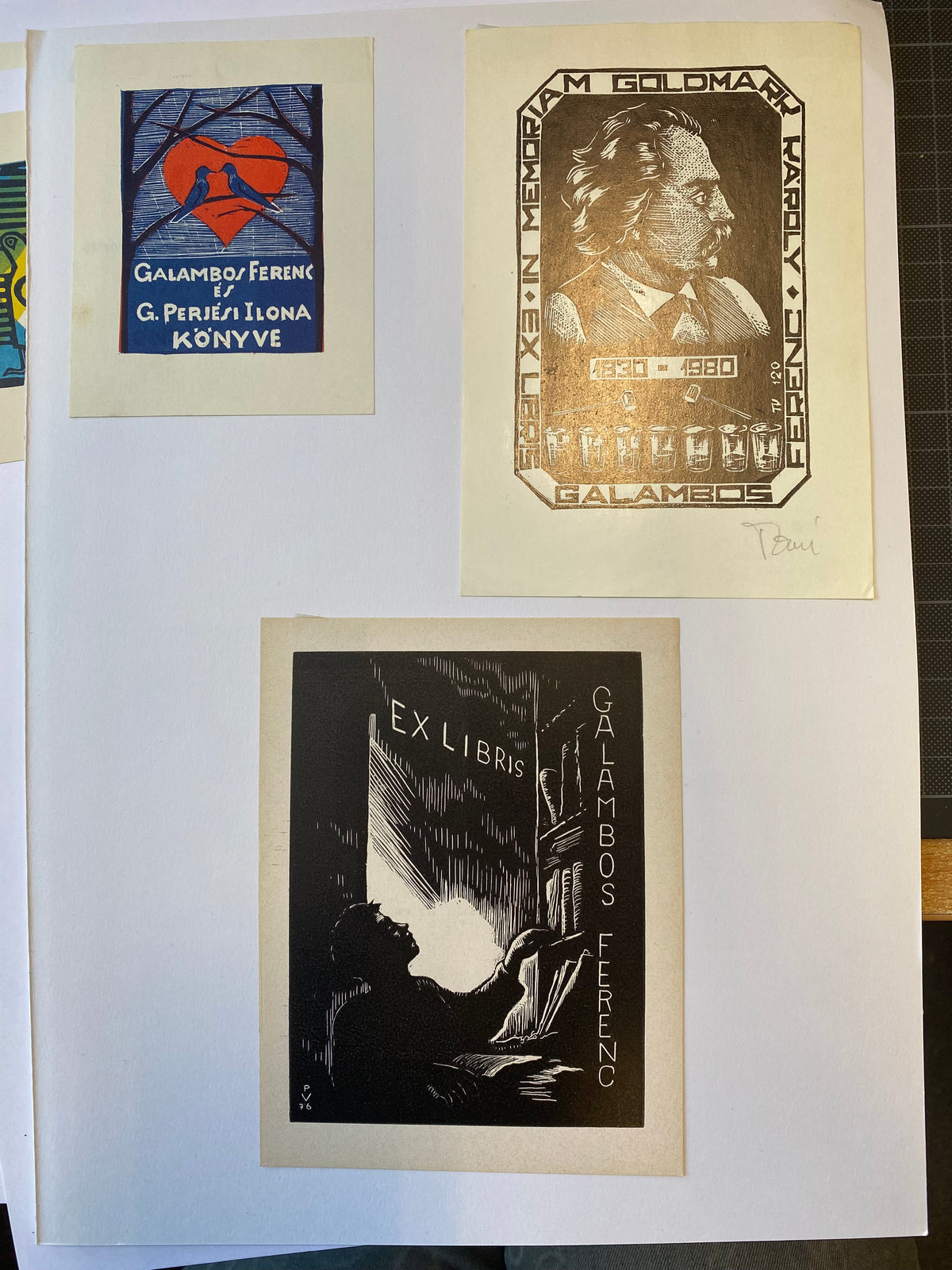 Ex Libris -verschiedene Künstler - Ferenc Galambos - Konvolut  - 18 Stück