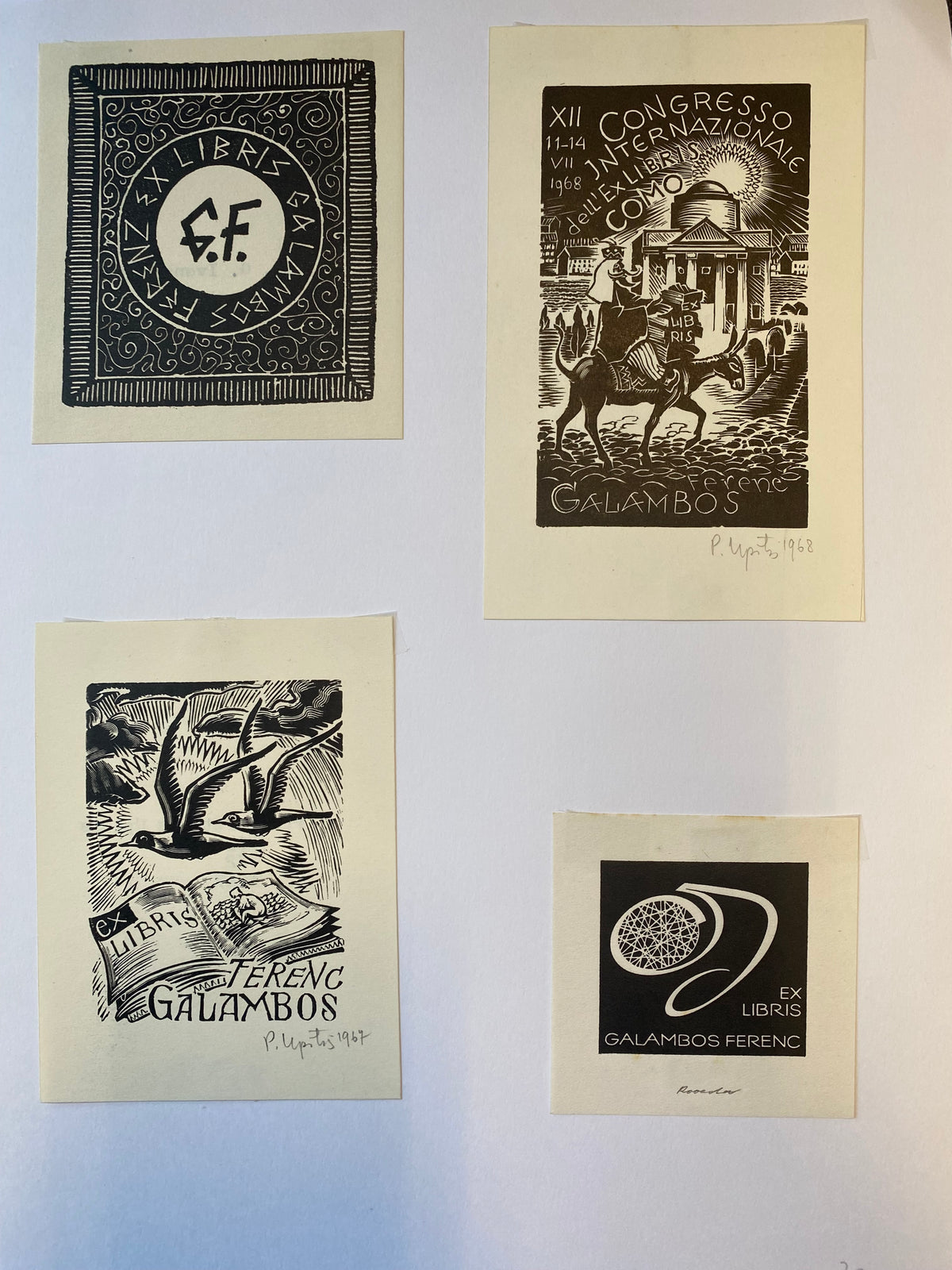 Ex Libris -verschiedene Künstler - Ferenc Galambos - Konvolut  - 18 Stück