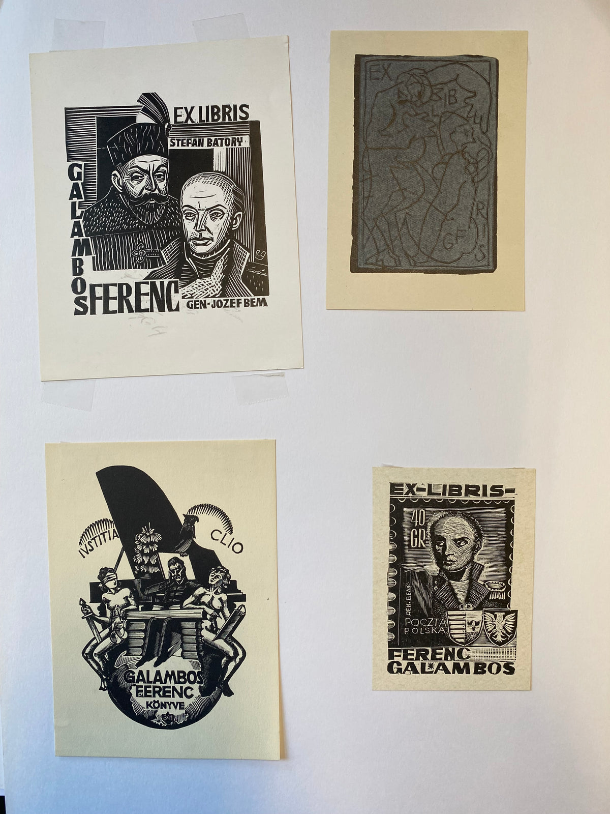 Ex Libris -verschiedene Künstler - Ferenc Galambos - Konvolut  - 18 Stück