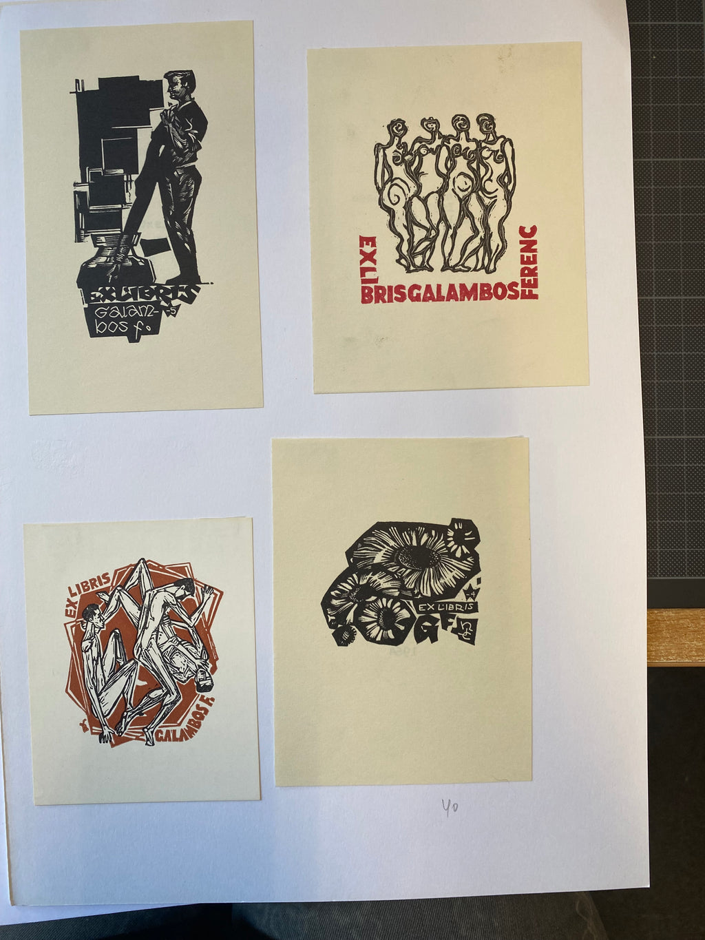 Ex Libris -verschiedene Künstler - Ferenc Galambos - Konvolut  - 18 Stück