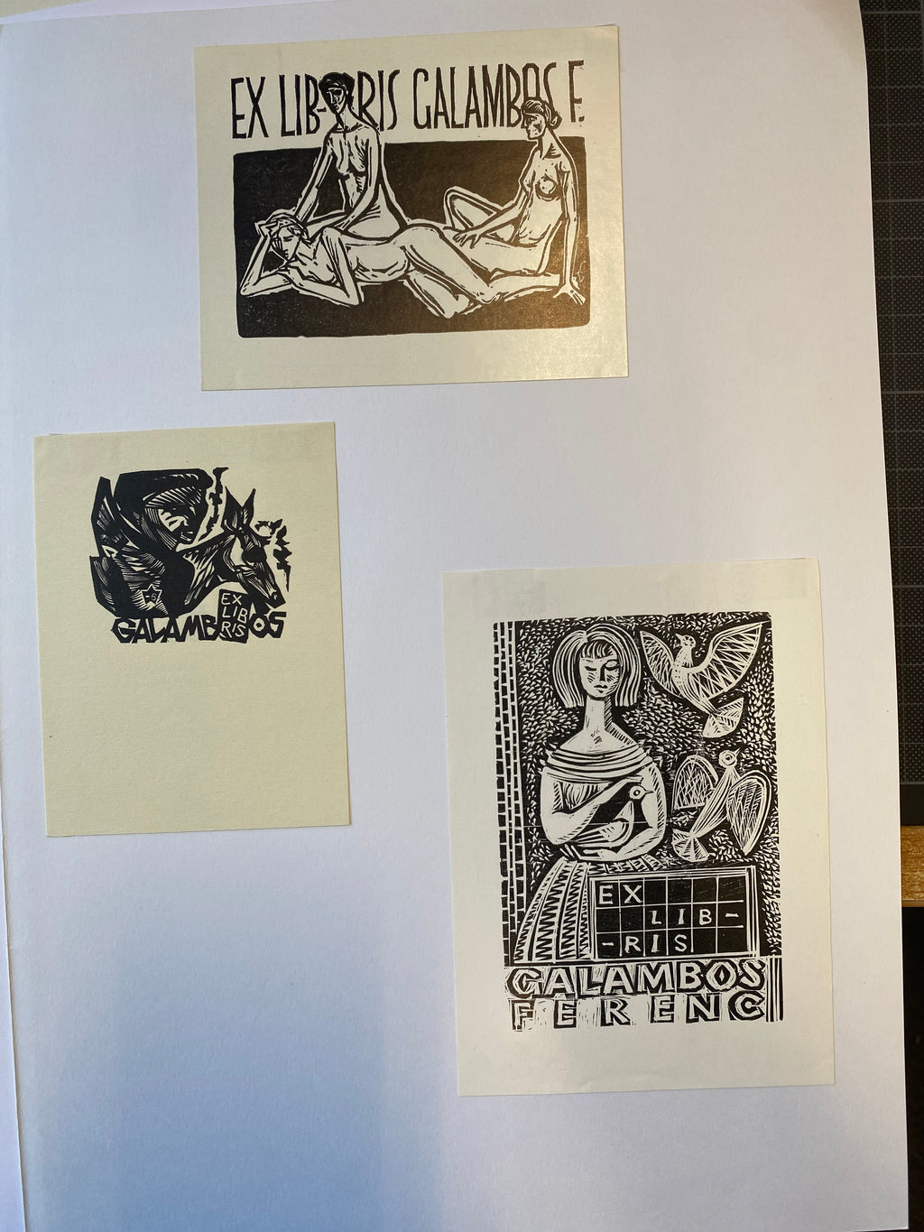 Ex Libris -verschiedene Künstler - Ferenc Galambos - Konvolut  - 18 Stück