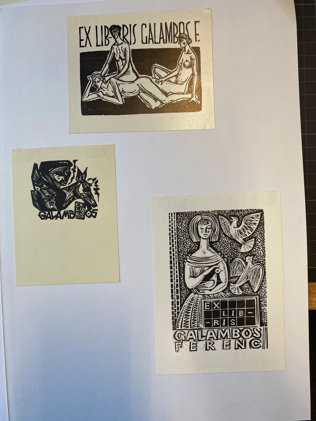 Ex Libris -verschiedene Künstler - Ferenc Galambos - Konvolut  - 18 Stück