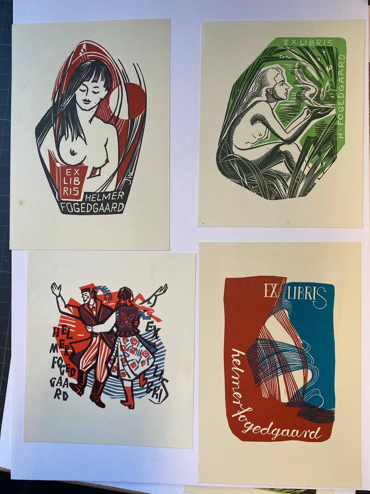 Ex Libris - verschiedene Künstler - Helmer Fogedgaard - Konvolut - 27 Stück