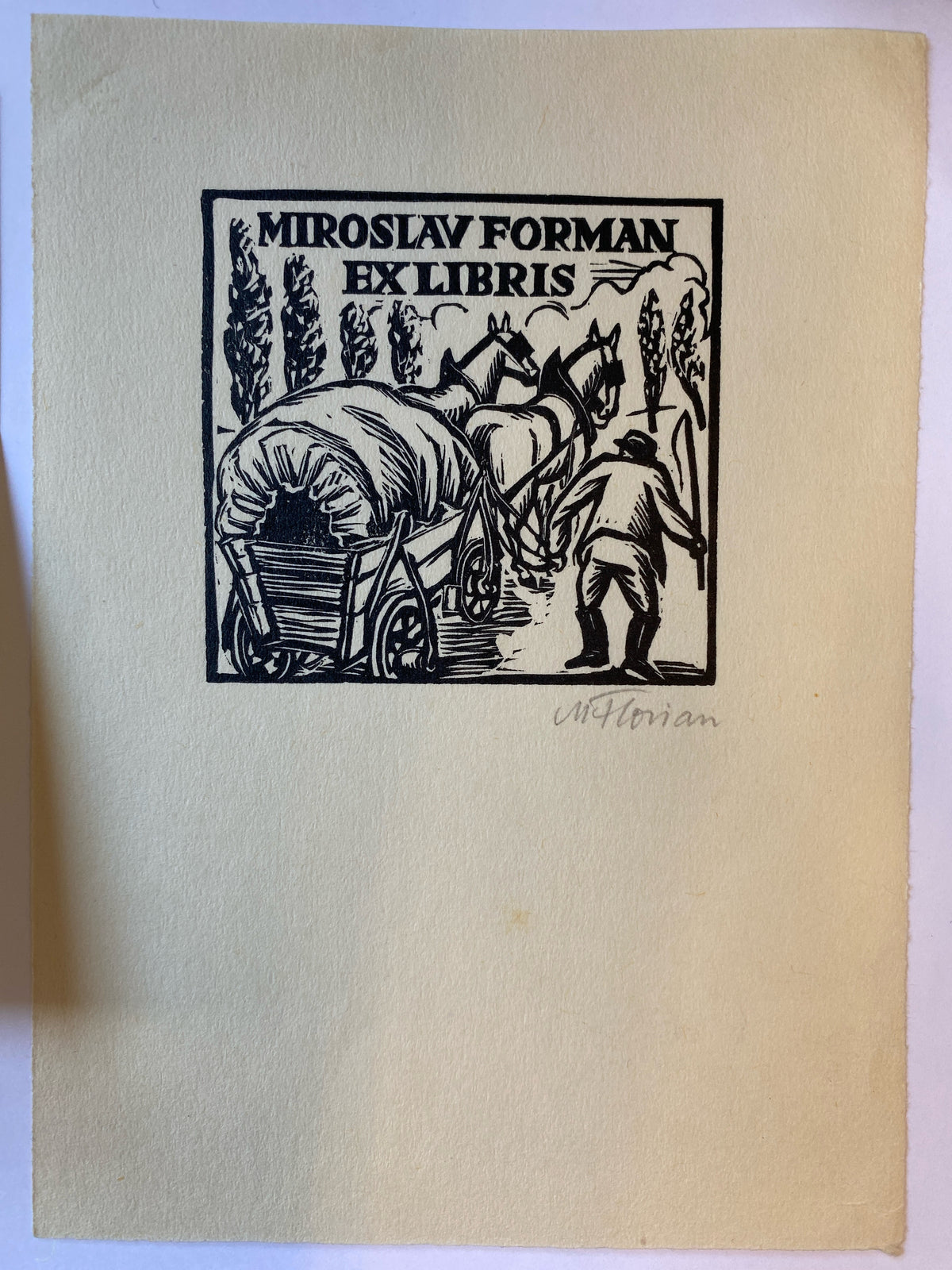 Ex Libris - M. Florian - Miroslav Forman - 3 Stück
