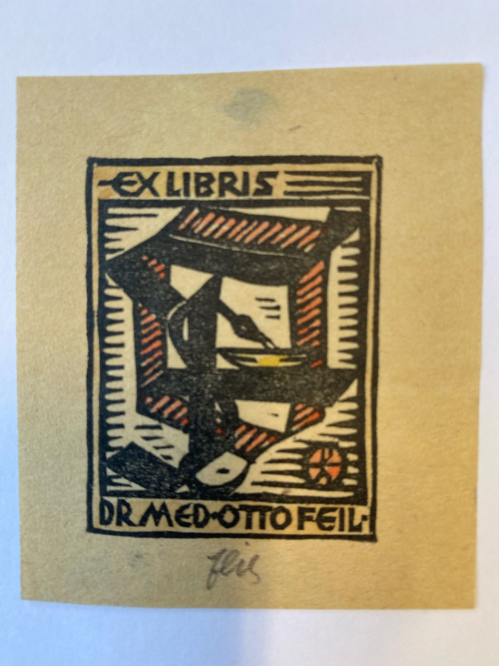 Ex Libris - unbekannter Künstler - Otto Feil - 3 Stück