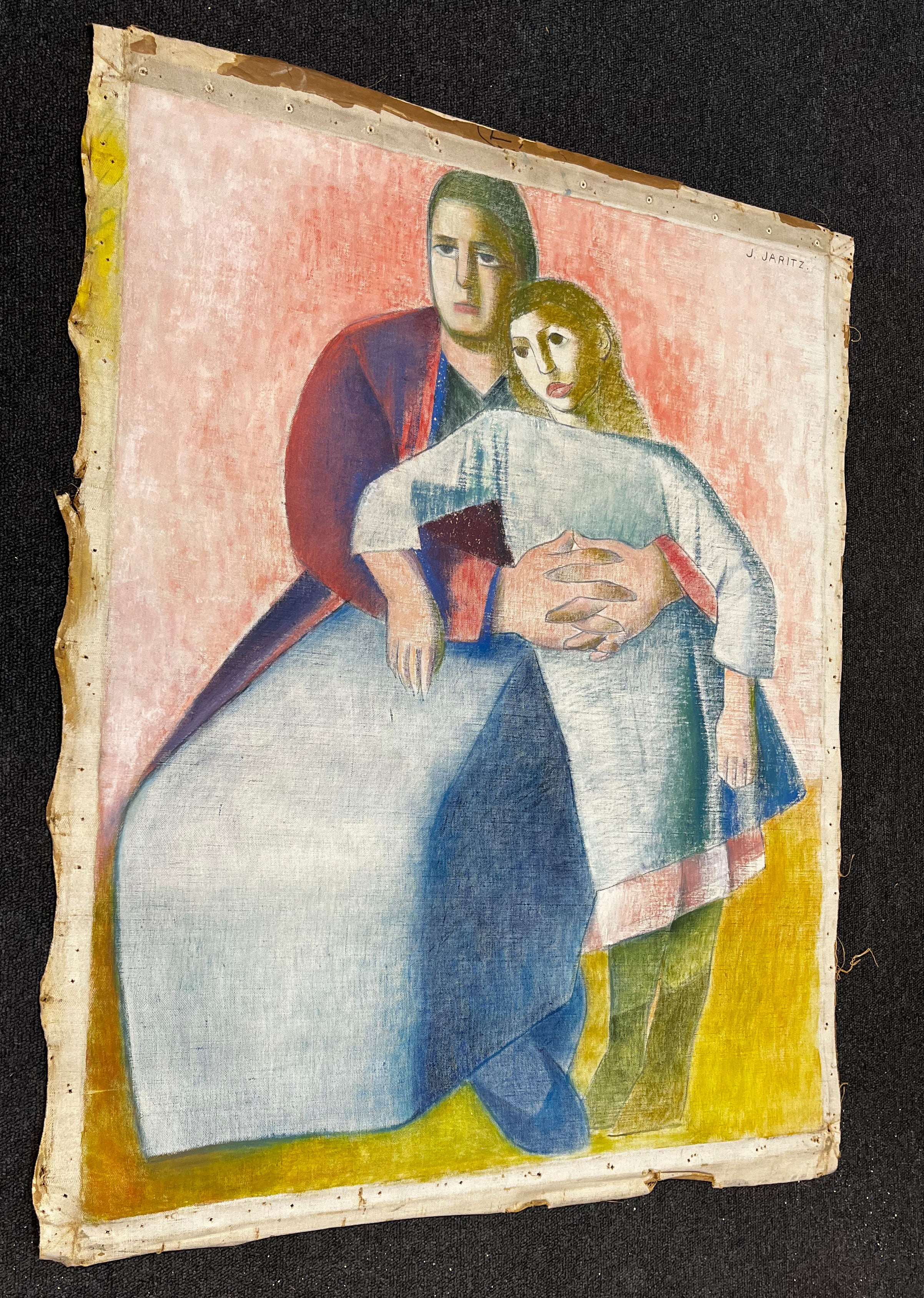 Jaritz, Jozsa - Untitled Woman with Child 2 - Pastel on canvas - hand-signed