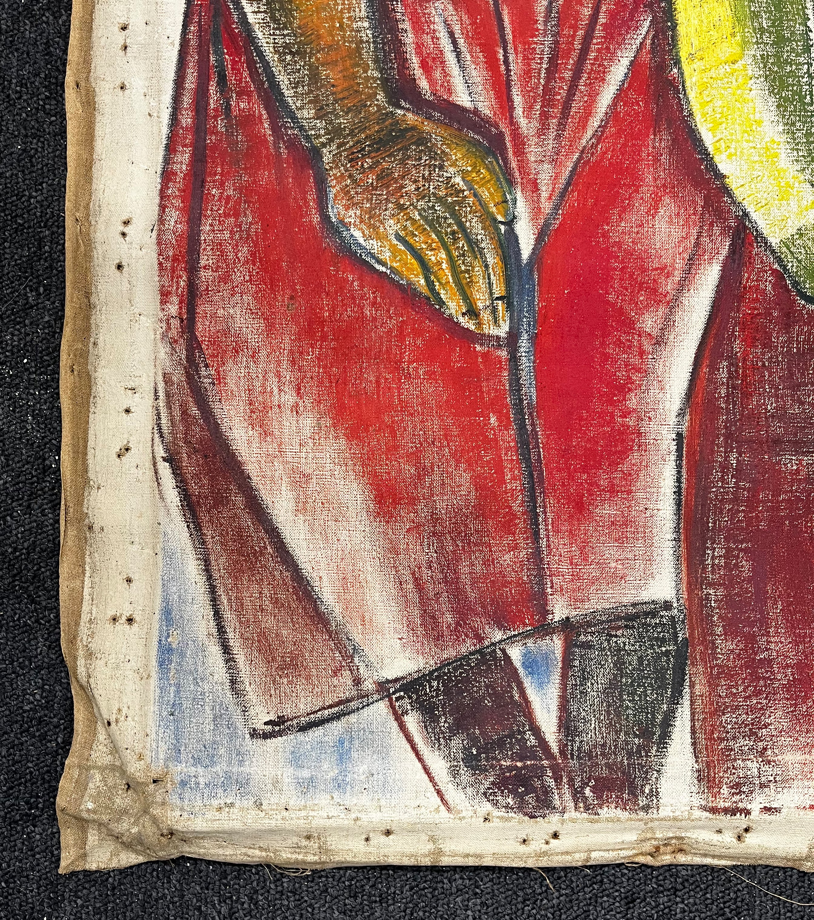 Jaritz, Jozsa - o. T. Frau mit zwei Kindern - Pastell auf Leinwand - handsigniert
