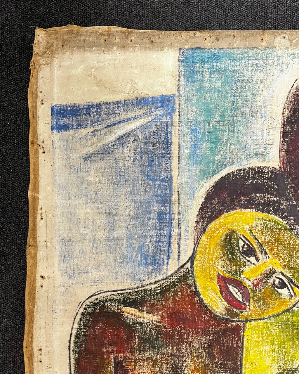 Jaritz, Jozsa - o. T. Frau mit zwei Kindern - Pastell auf Leinwand - handsigniert