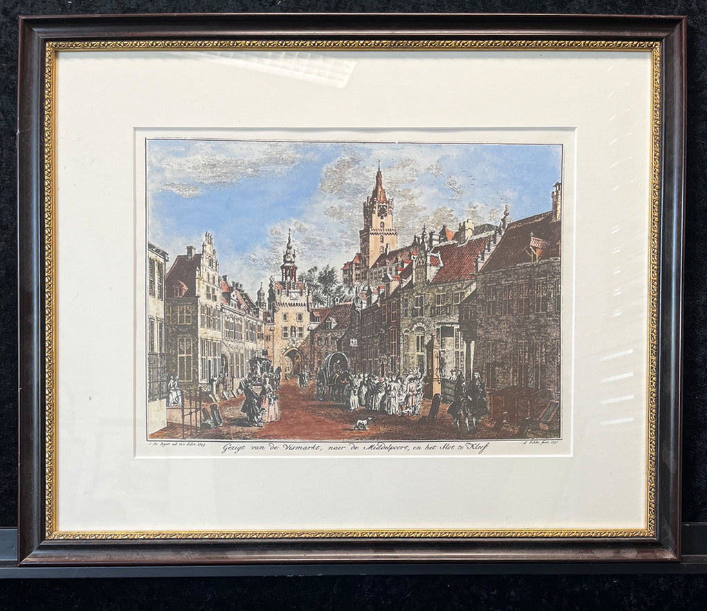 Beyer, de Jan - Kleef (Kleve) - Vismarkt - Siebdruck gerahmt nach dem Original von 1749