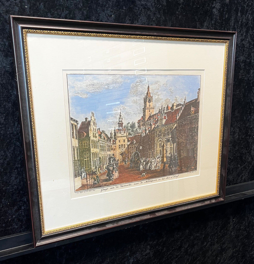 Beyer, de Jan - Kleef (Kleve) - Vismarkt - Siebdruck gerahmt nach dem Original von 1749