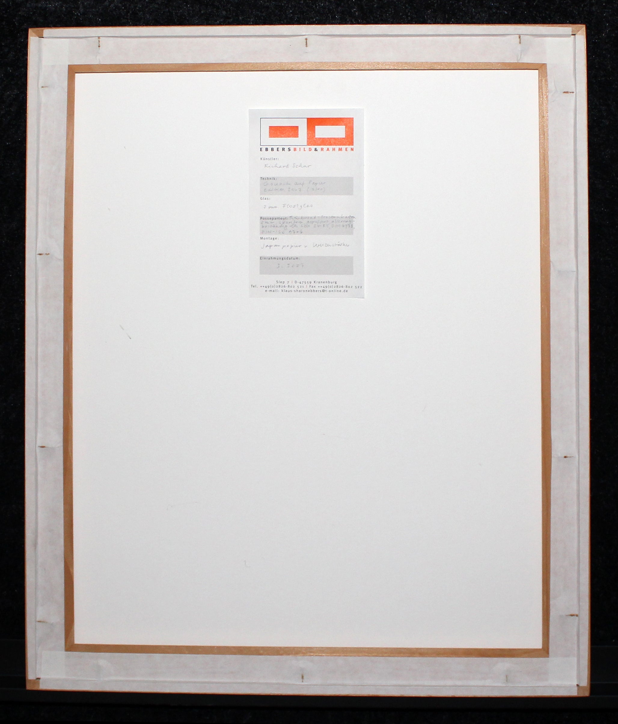 Schur, Richard - o. T. II, 2007 - Gouache auf Papier - gerahmt