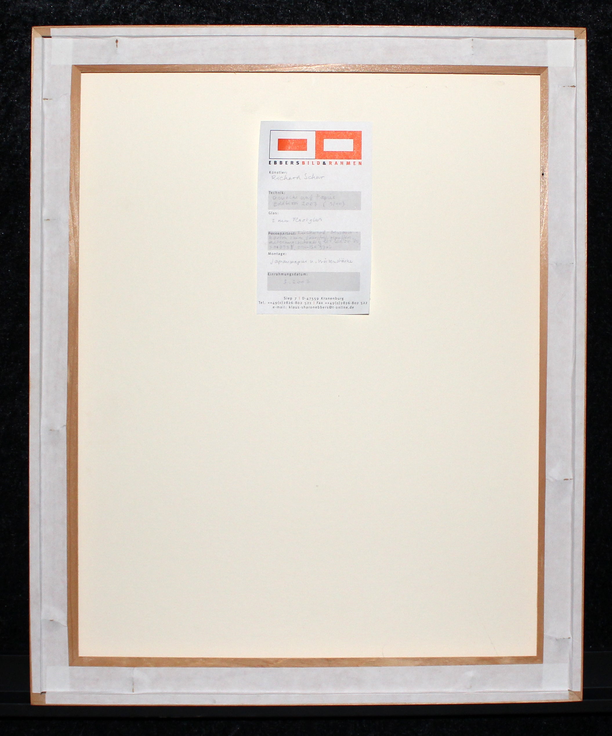 Schur, Richard - Untitled III, 2007 - Gouache on paper - framed