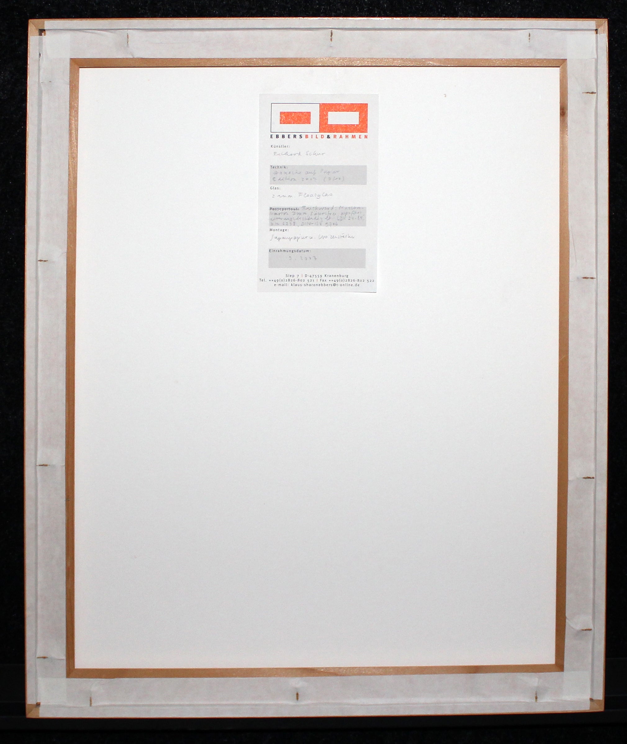 Schur, Richard - o. T. IV, 2007 - Gouache auf Papier - gerahmt