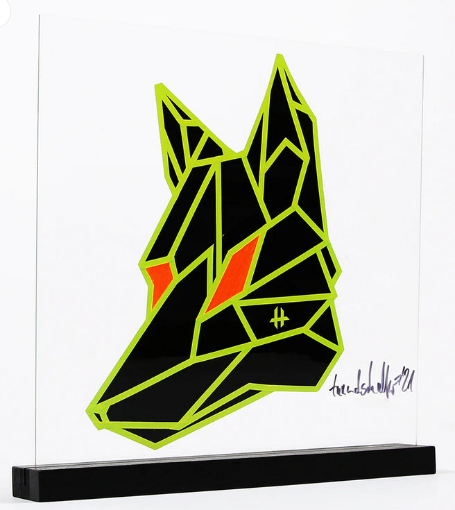 Fuxundschalter - Paulis Fux - Mischtechnik auf Plexiglas - BAT - handsigniert