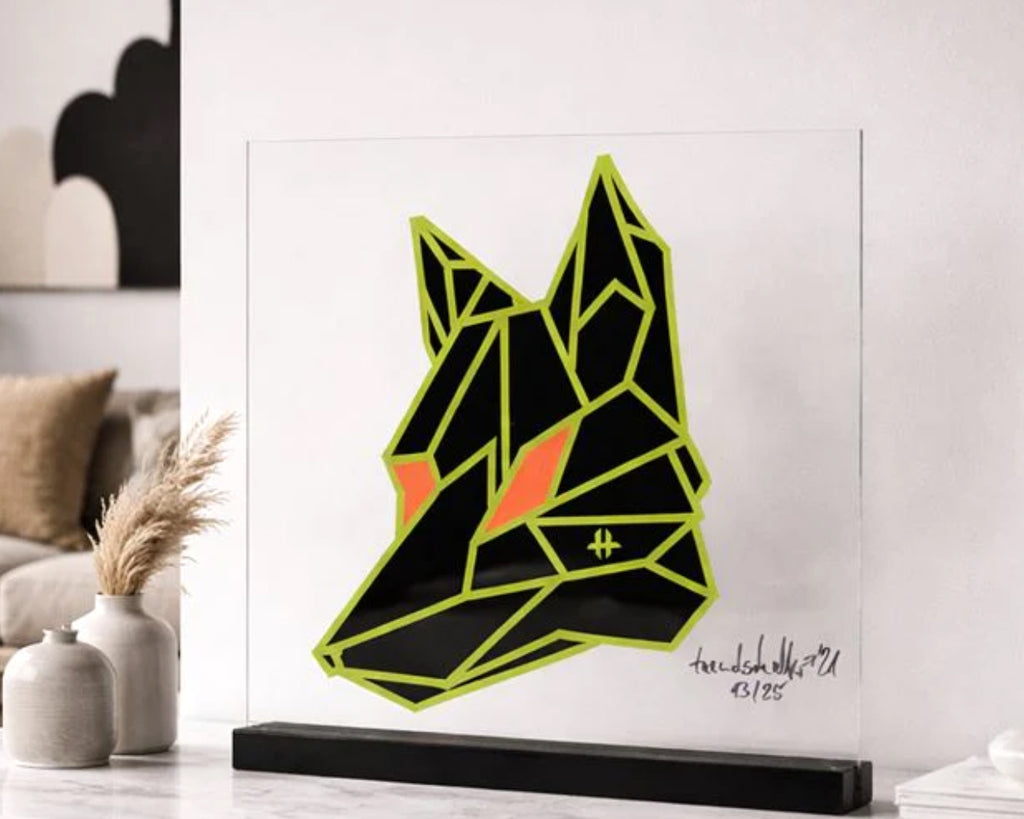 Fuxundschalter - Paulis Fux - Mischtechnik auf Plexiglas - BAT - handsigniert
